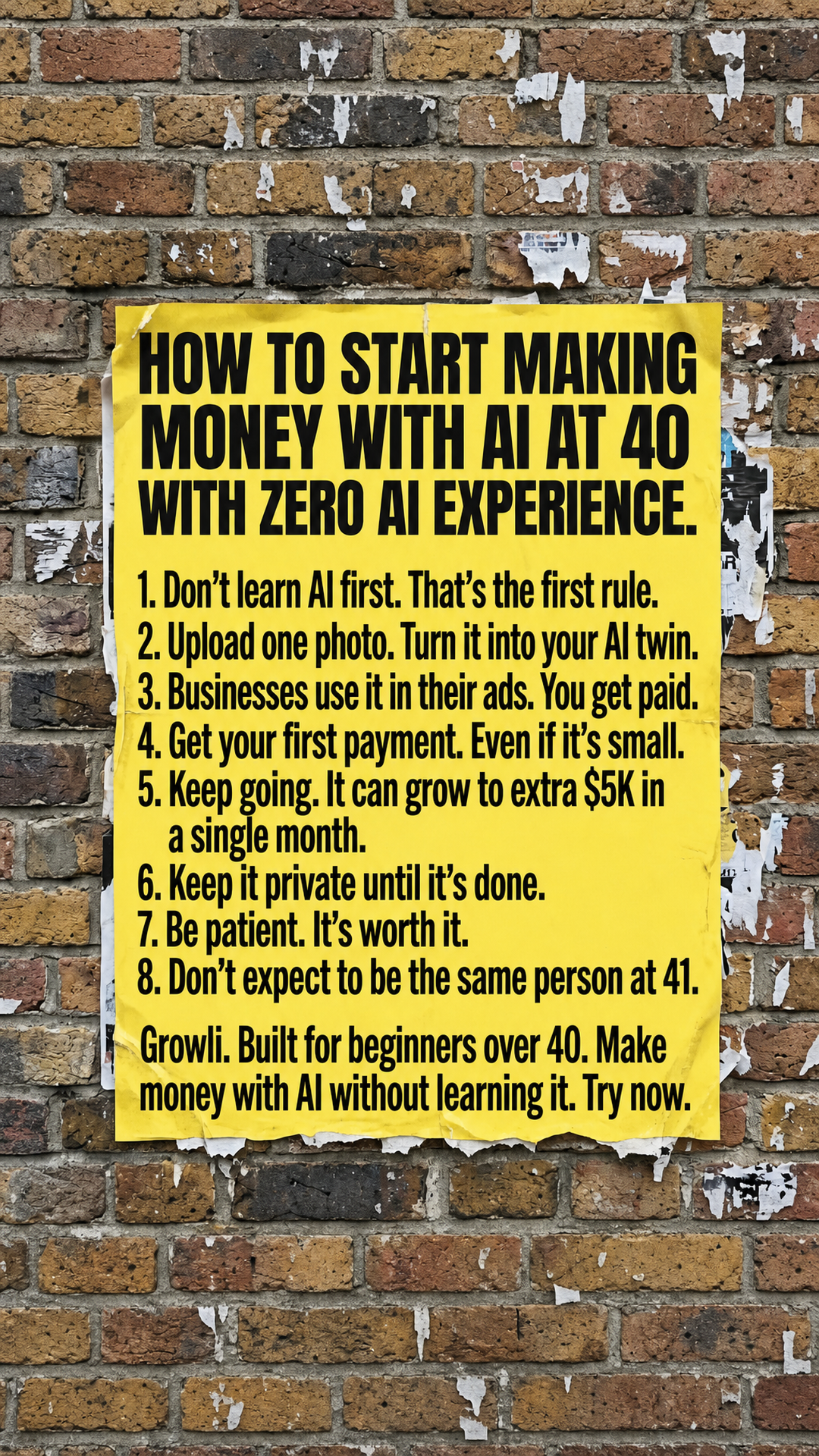 Growli AI Lab Facebook ad from Jul 30, 2026