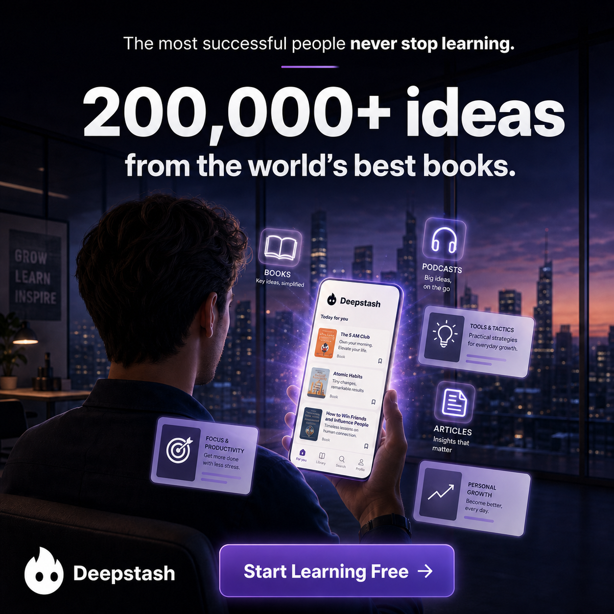 Deepstash Facebook ad