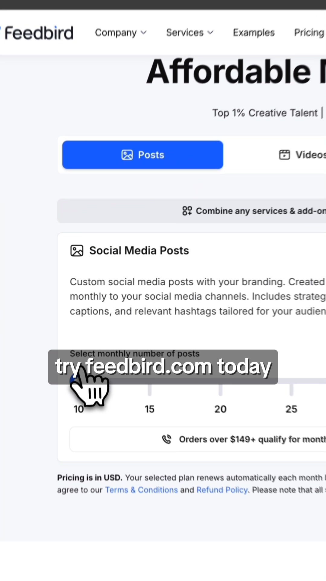 Feedbird Facebook ad: Social Media Management - $199/mo