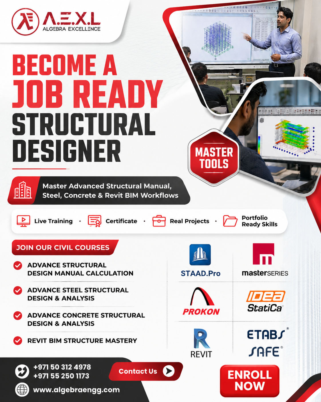 Algebra Excellence Facebook ad: Become a Job-Ready Structural Designer