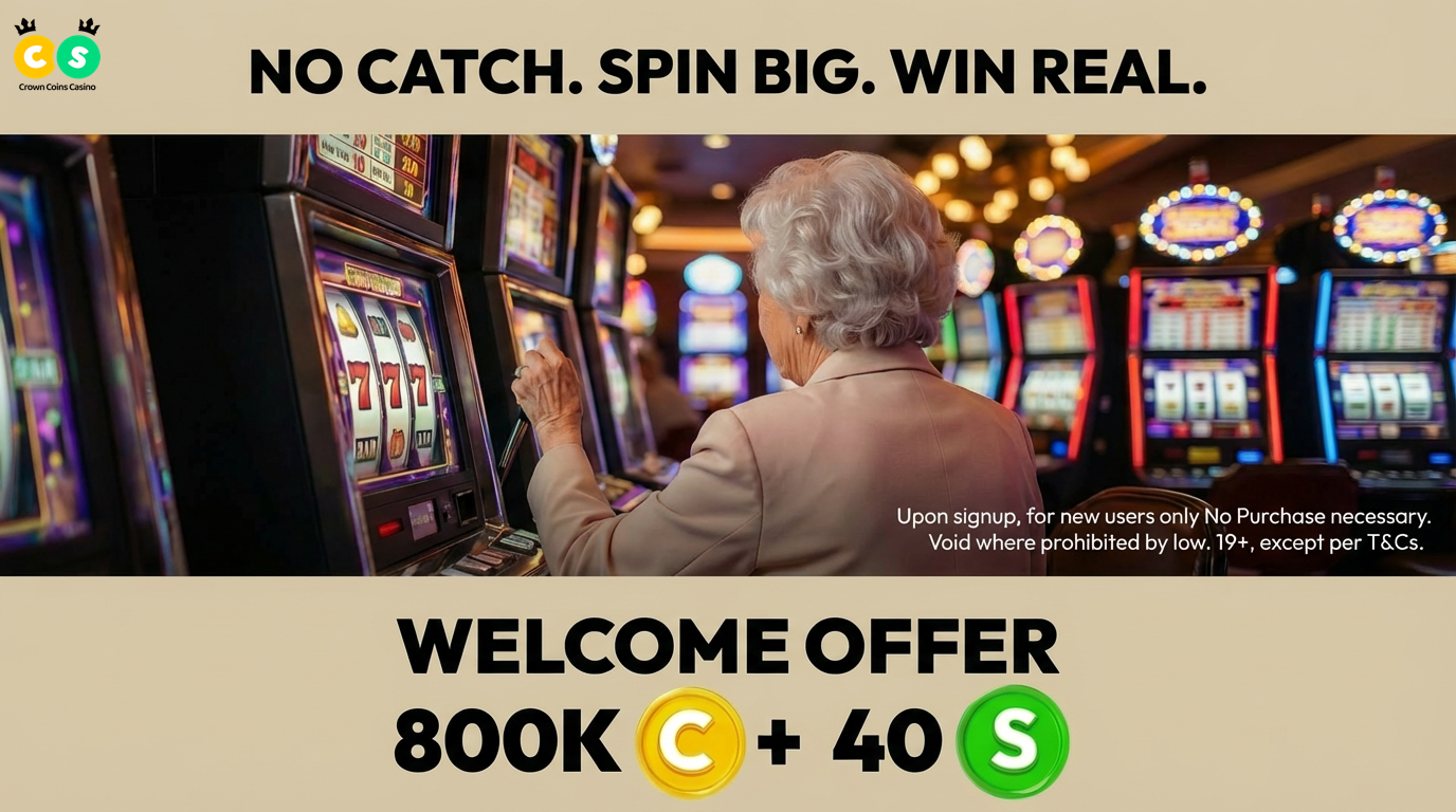 CrownCoins Casino Facebook ad from Mar 9, 2026