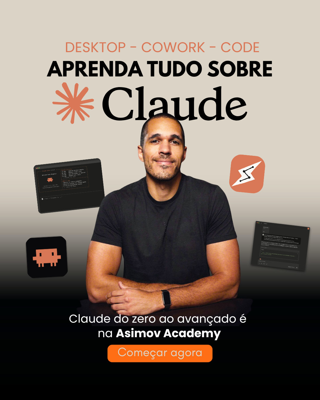 Asimov Academy Facebook ad: Aprenda Claude do básico ao avançado