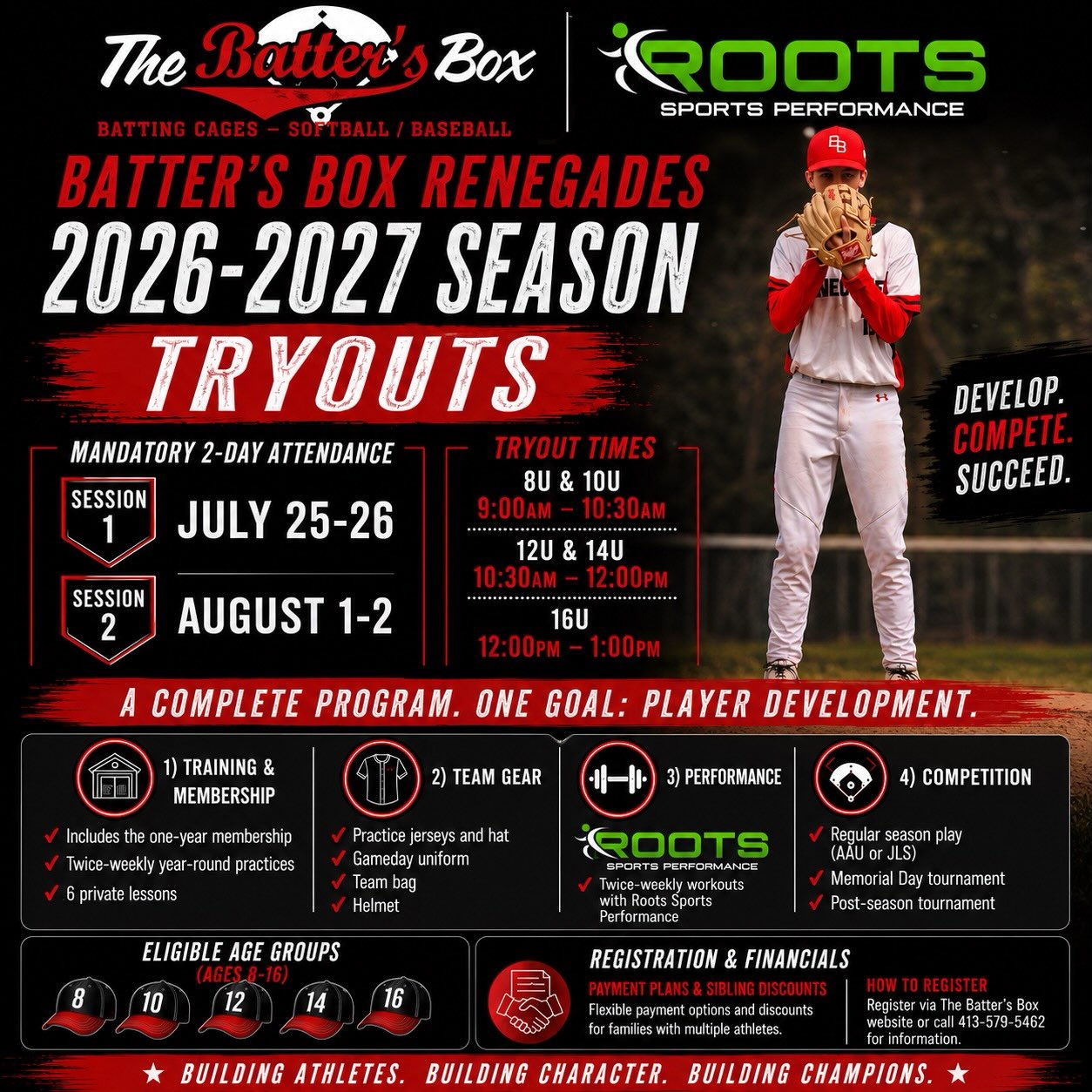 The Batter's Box Facebook ad: THE NEXT GENERATION OF RENEGADES STARTS HERE.