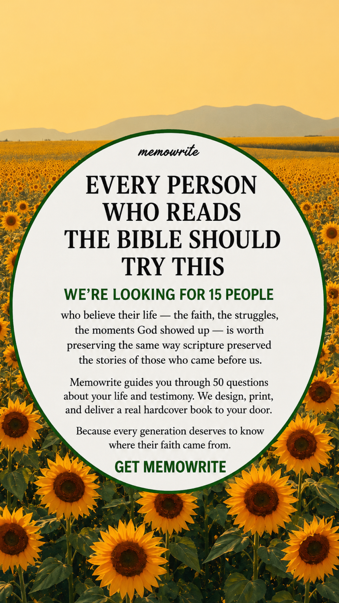 Memowrite Facebook ad