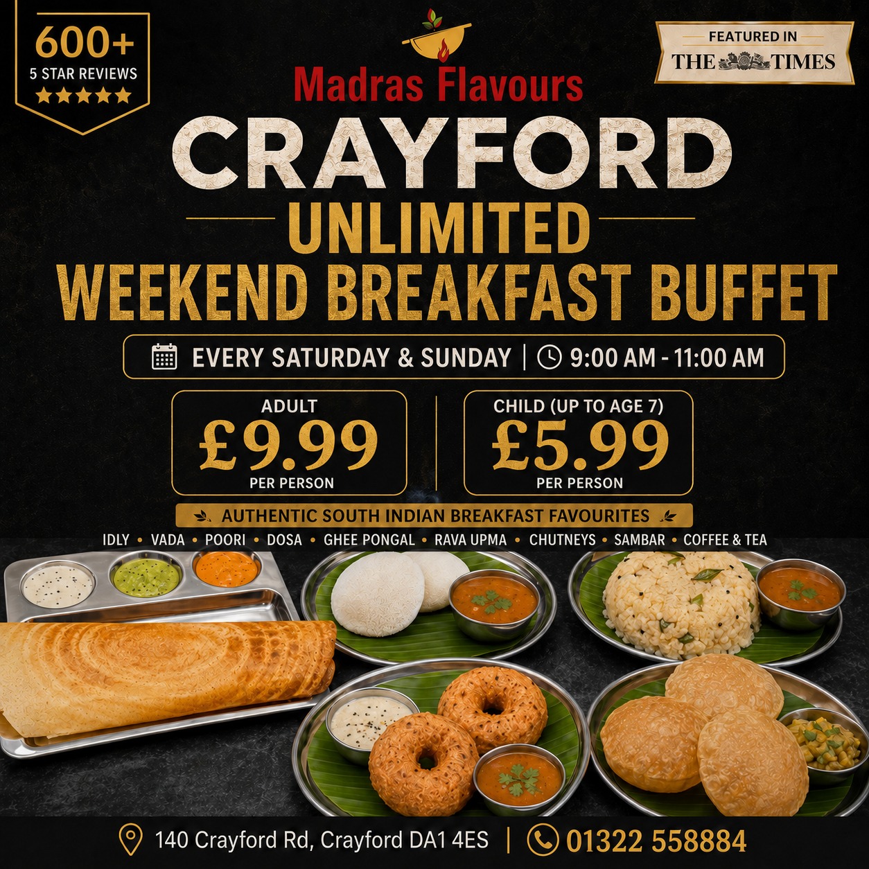 Madras Flavours Dartford Facebook ad: Experience the authentic taste of South India right…