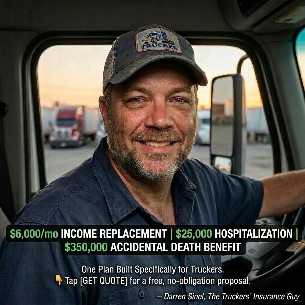 Darren Sinel The Truckers’ Insurance Guy Facebook ad: Truckers: If You Can't Drive, Who's Paying the…