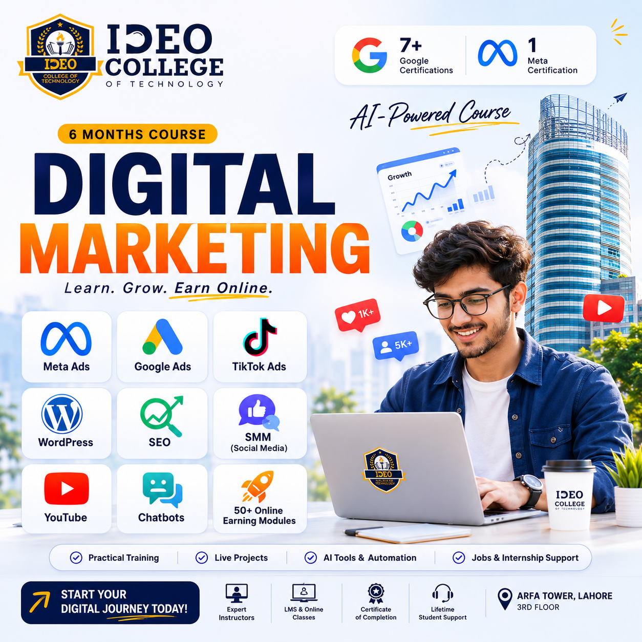IDEO College of Technology Facebook ad: Become an Ai-Powered Digital Marketing Expert