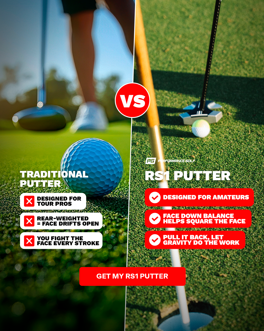 Performance Golf Facebook ad
