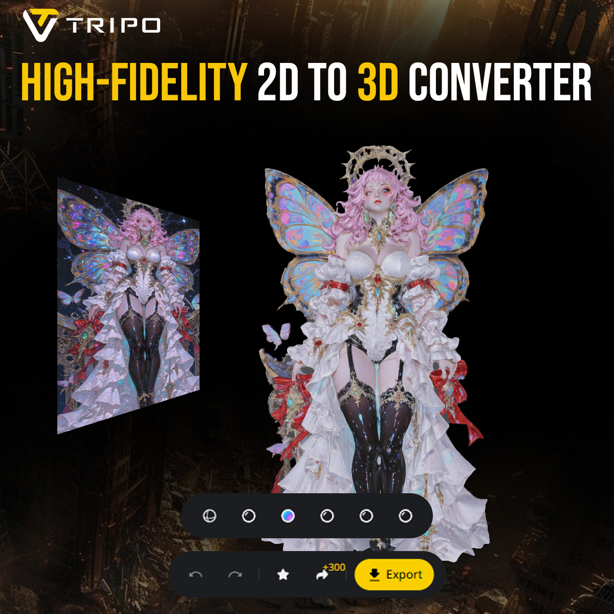 Tripo Facebook ad: 50% OFF All Pro Plans, Use Code: TRIPOBEST