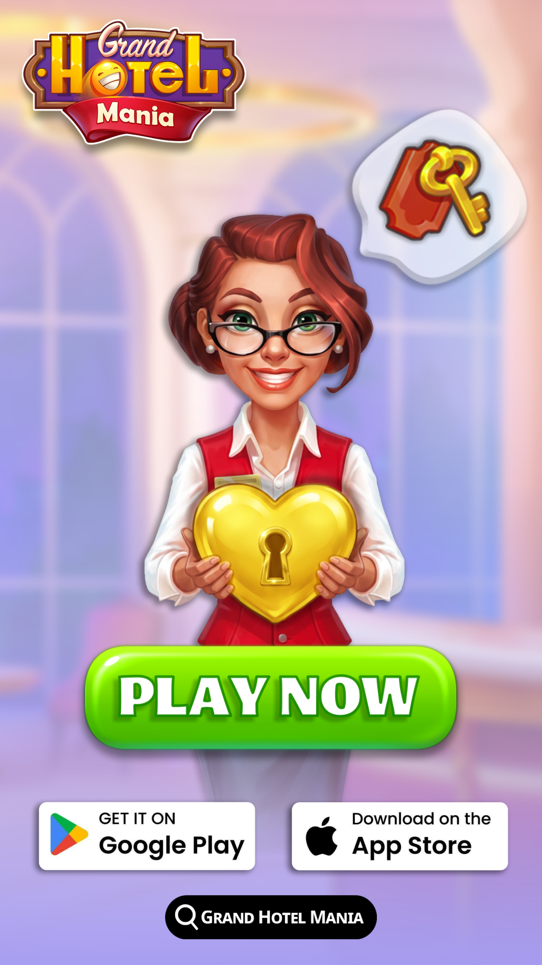 Grand Hotel Mania mobile game Facebook ad