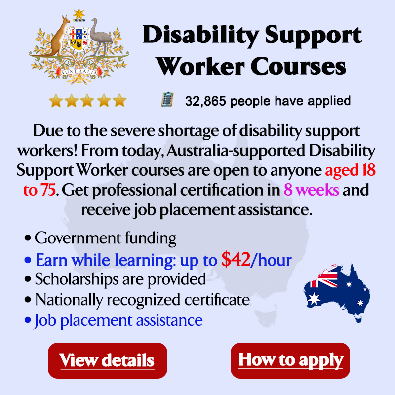 Universal-assistant Facebook ad: Disability Support Worker courses