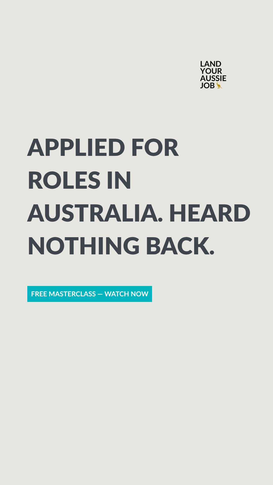 Land Your Aussie Job Facebook ad from Jun 26, 2026