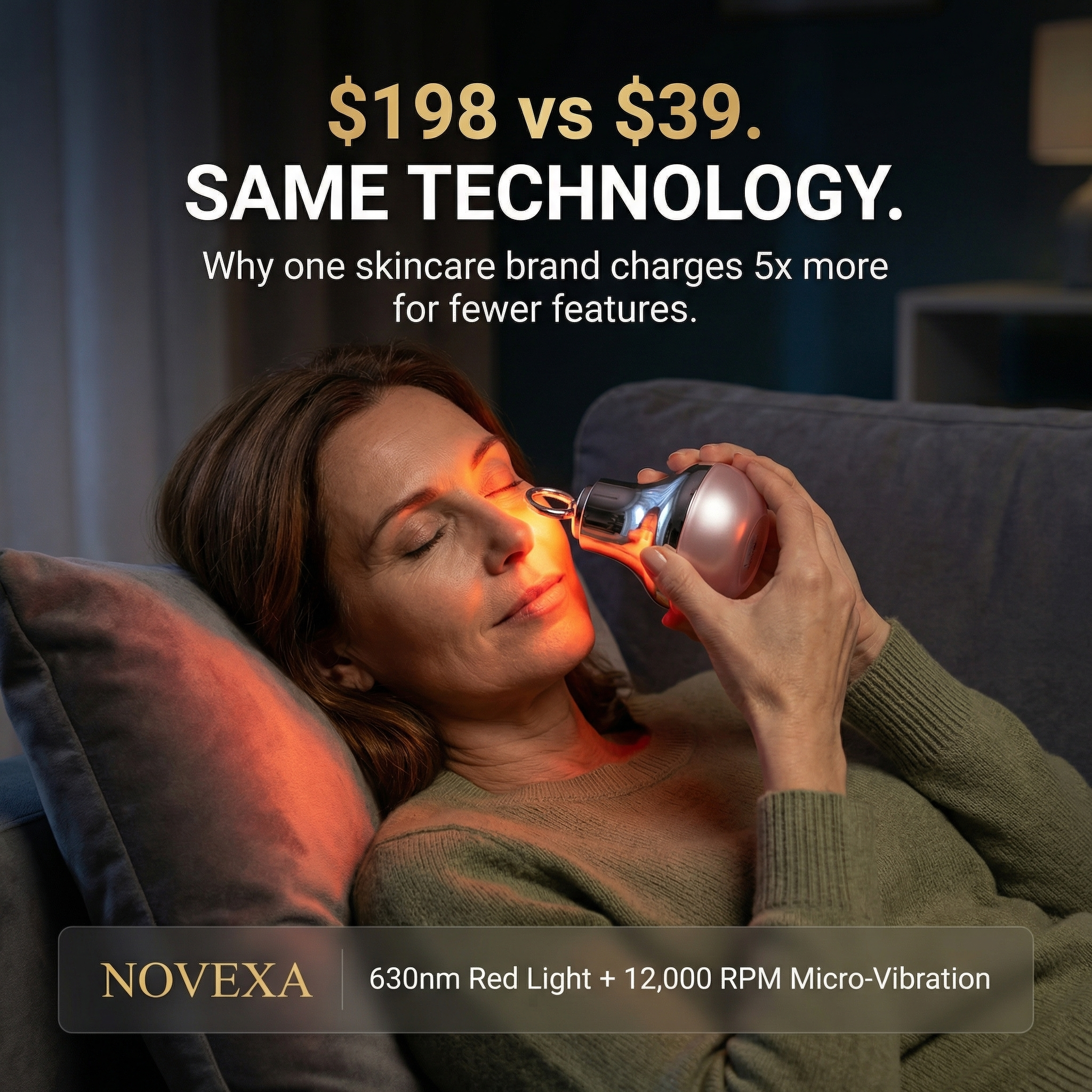 Novexa Facebook ad: Premium Eye Device. $39.