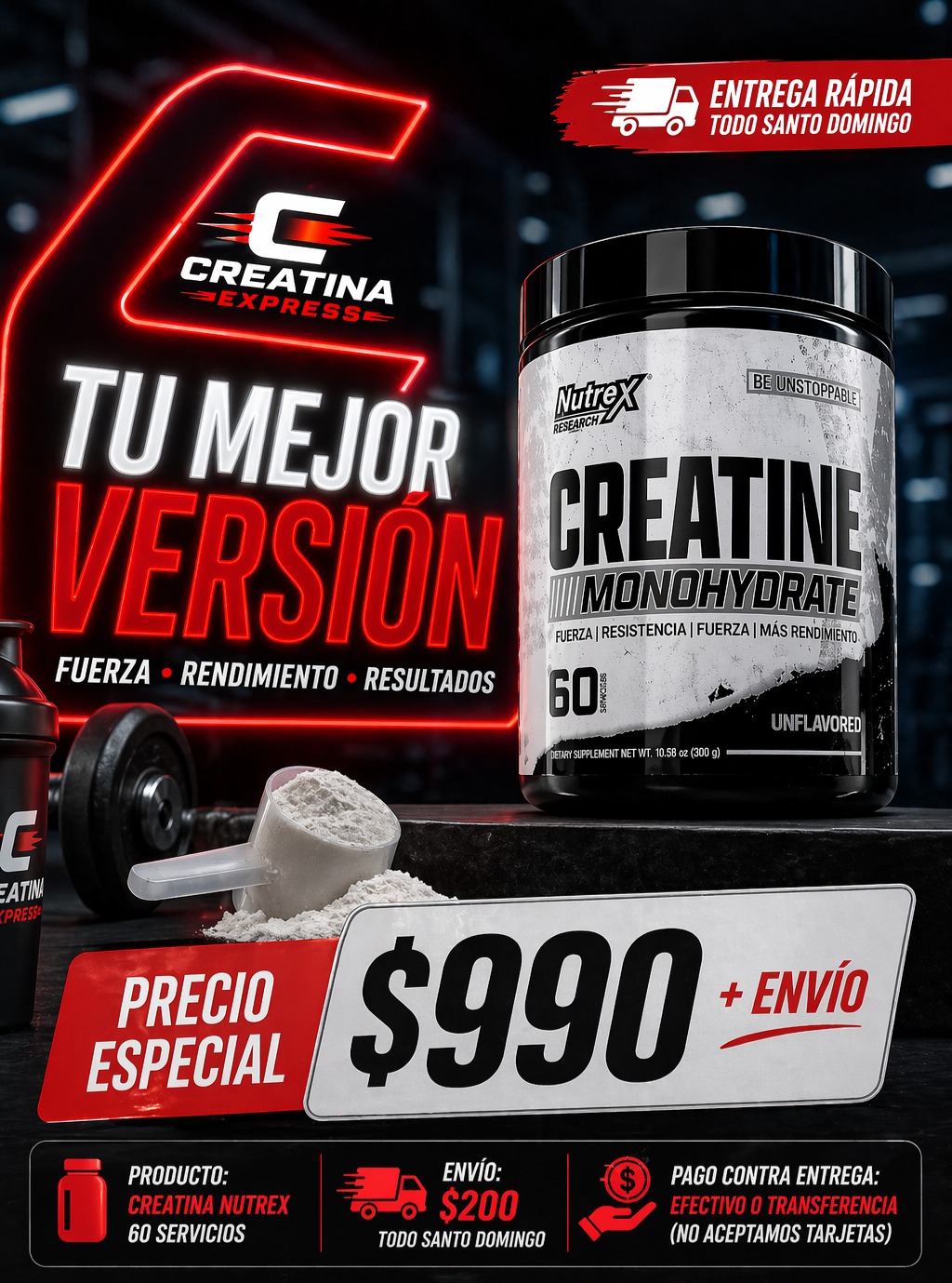 Creatina Express Facebook ad: Creatina Nutrex a $990