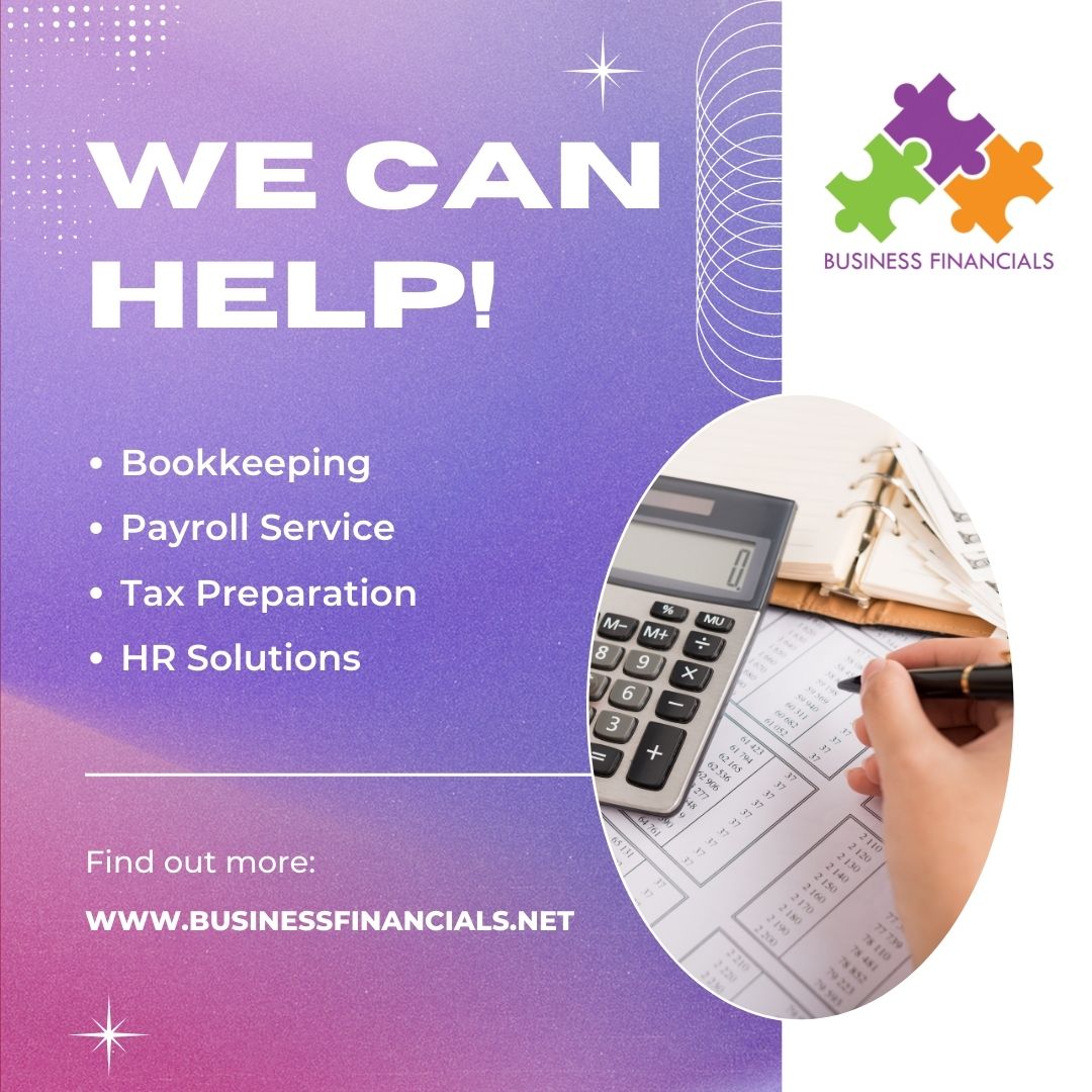 Business Financials Inc. Facebook ad: We offer automated timekeeping solutions, payroll…