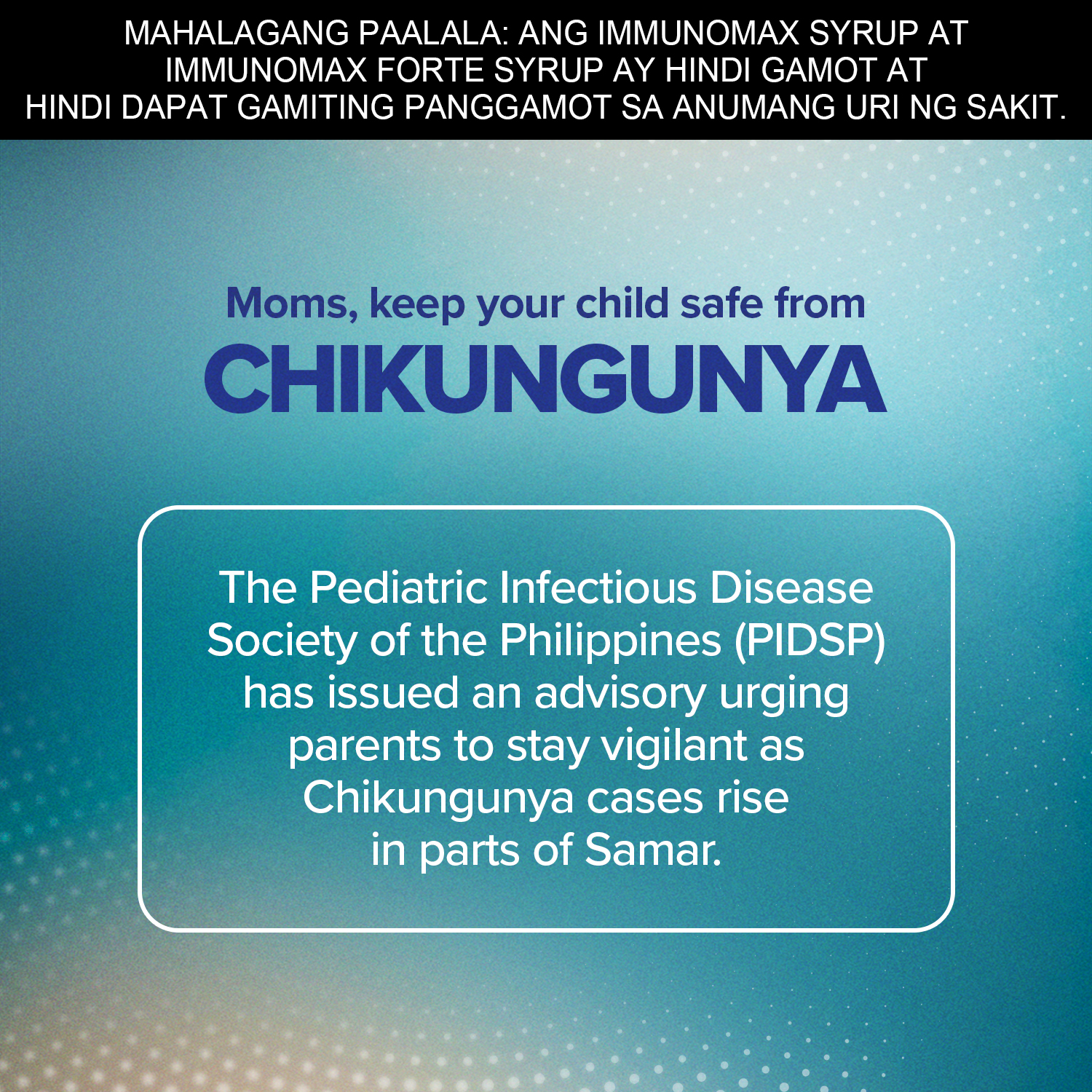 Immunomax Facebook ad: Help your child from mosquito-borne illnesses like…