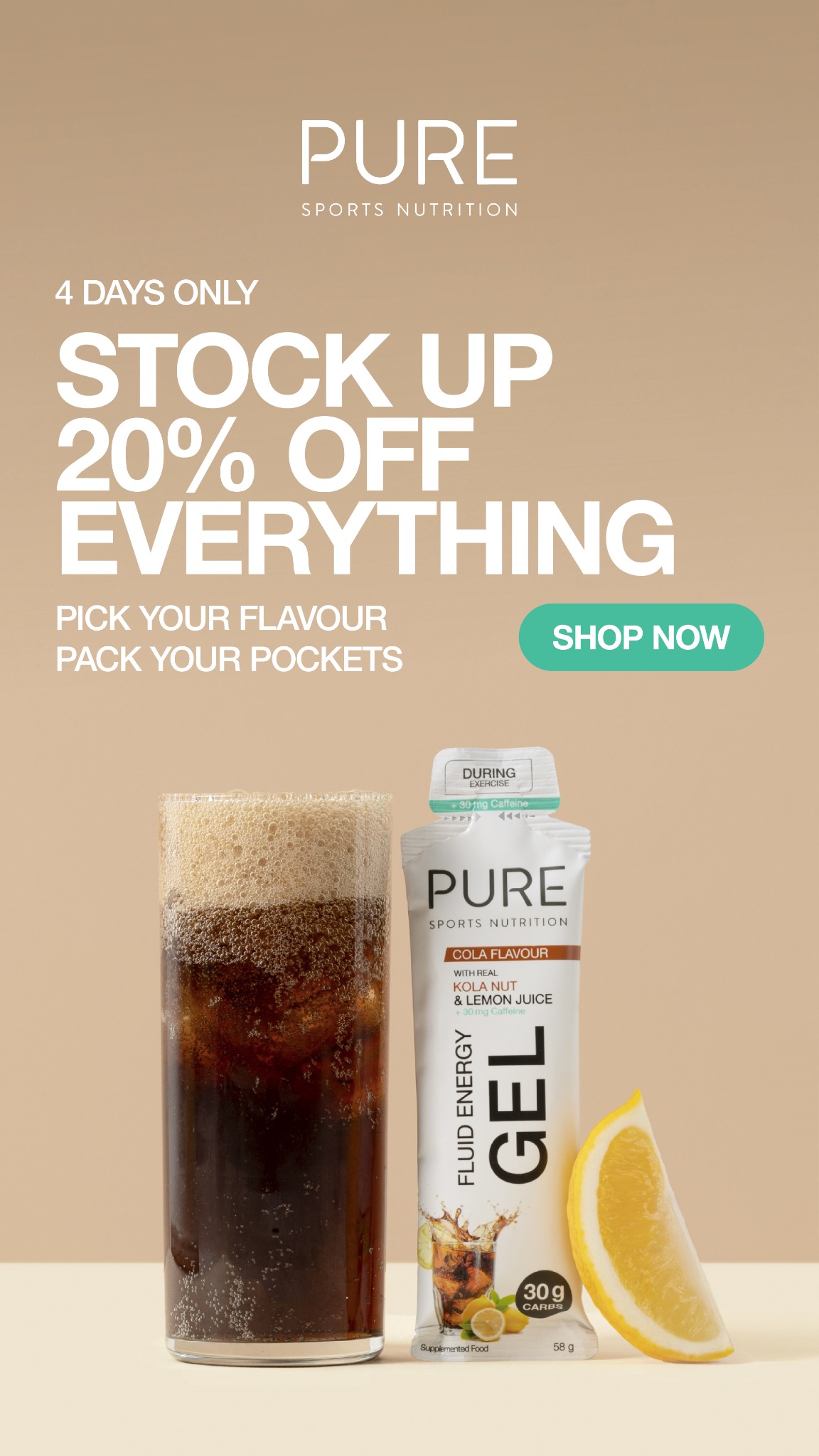PURE Sports Nutrition Facebook ad: Clean Sports Nutrition Products | PURE Sports Nutrition