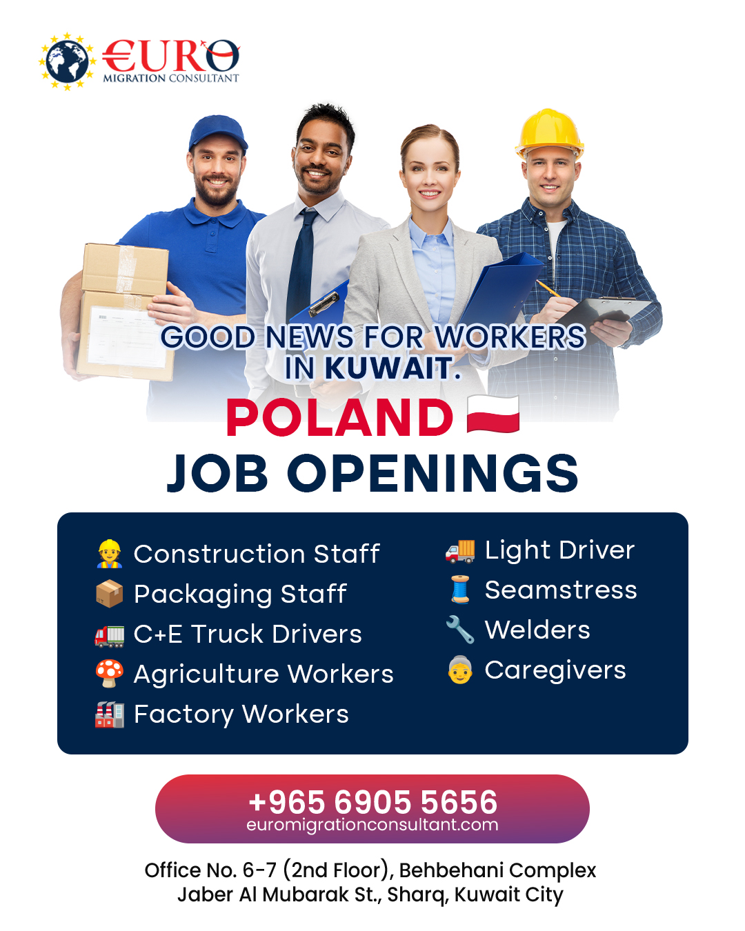 Euro Migration Consultant Facebook ad: Poland Work Opportunities, Multiple Vacancies