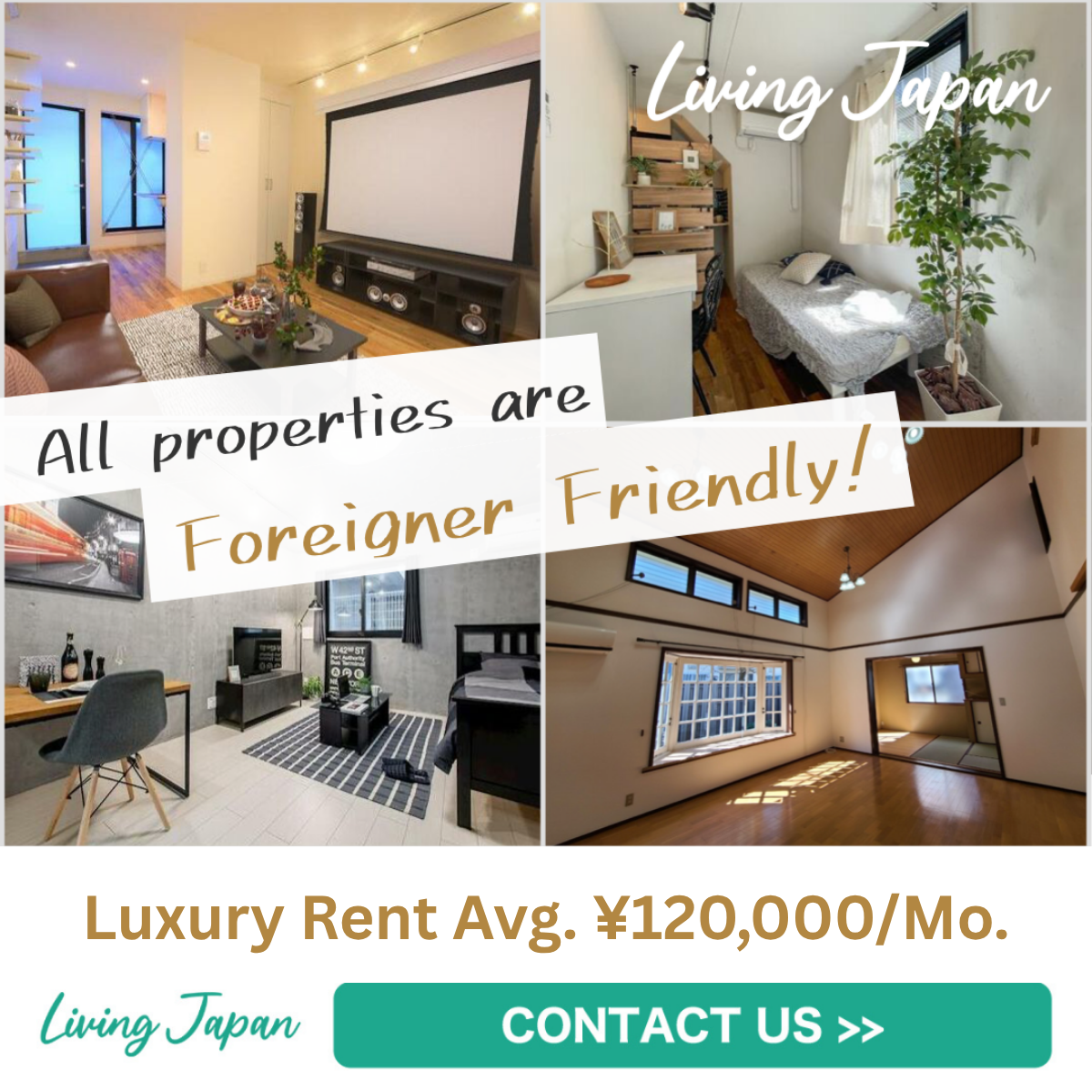 Living Japan Facebook ad: Moving to Japan? Find premium apartments.