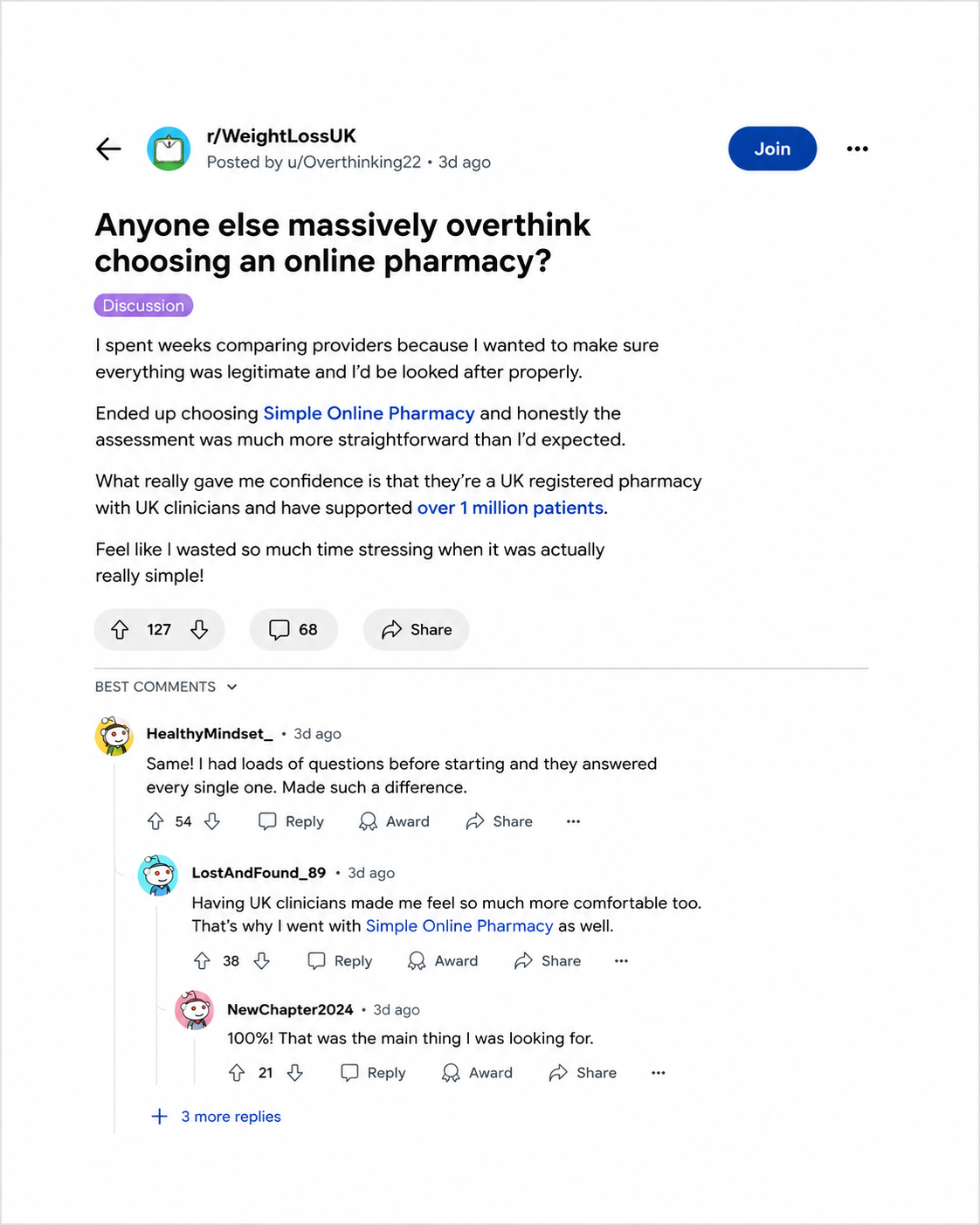 Simple Online Pharmacy Facebook ad from Aug 6, 2026
