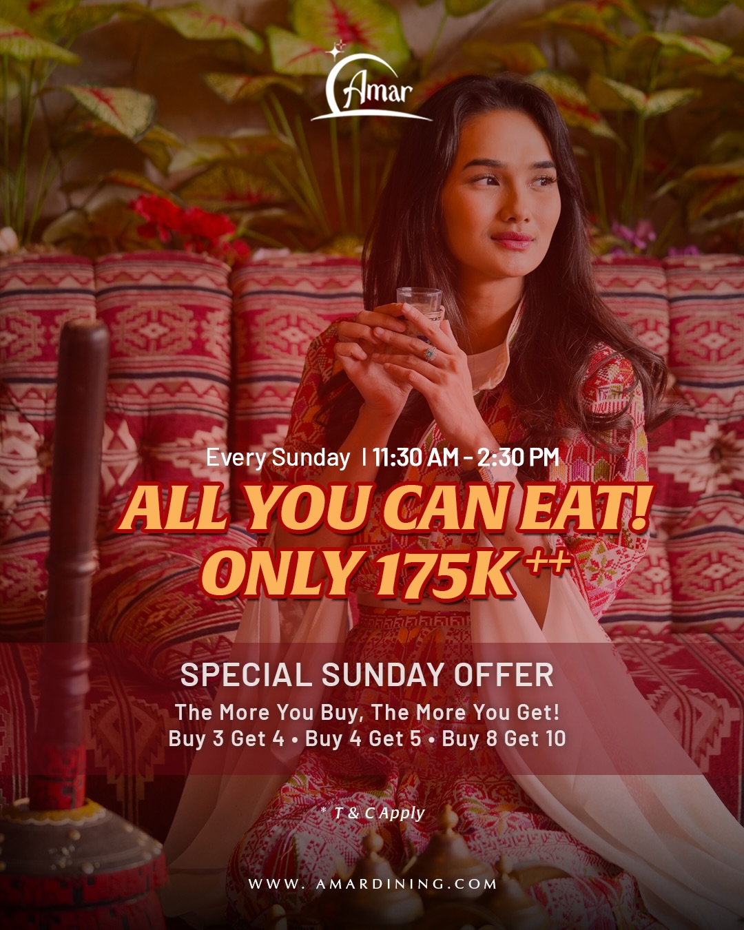 Amar Dining Facebook ad: Rediscover the pleasure of Sundays at our Weekly…