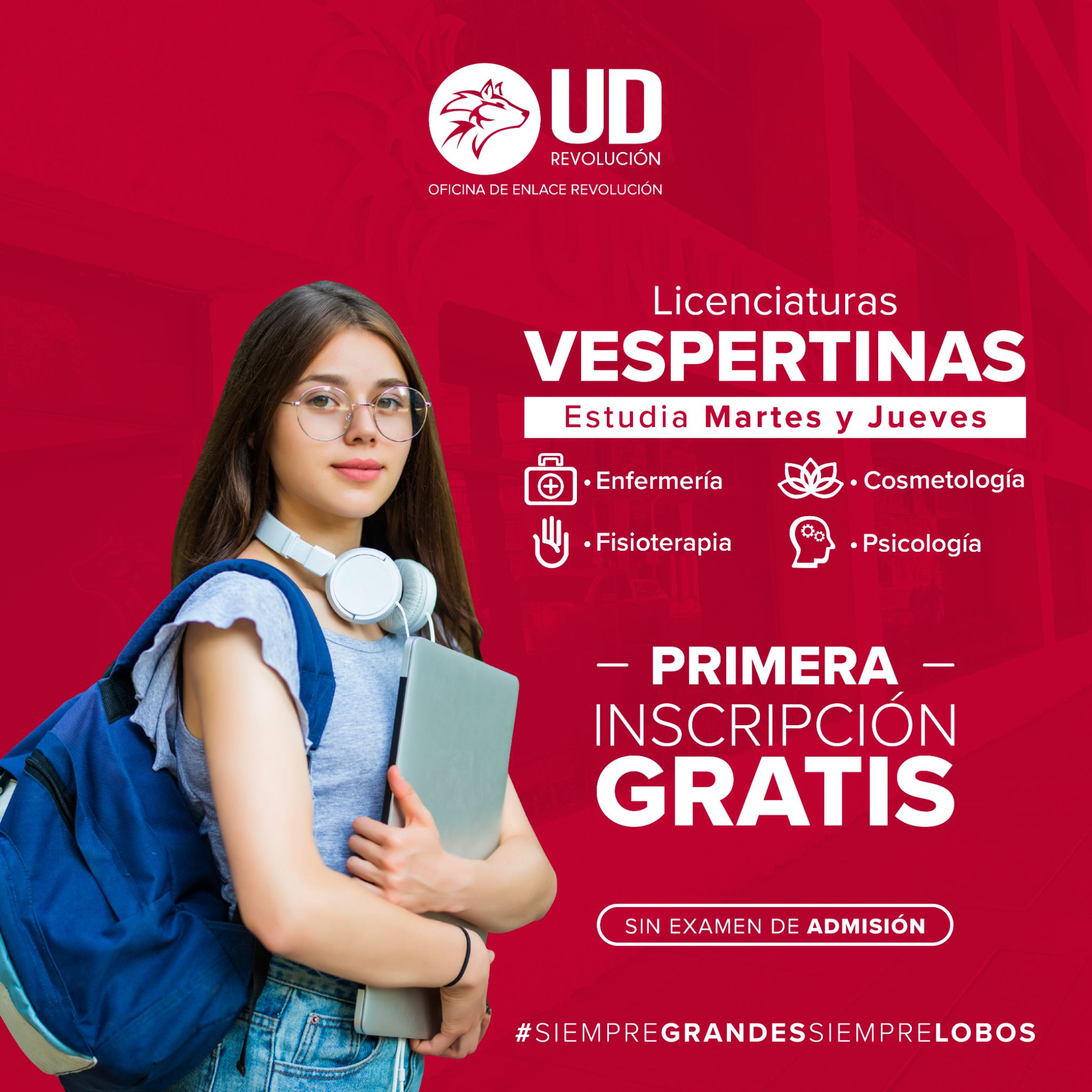 UD Campus Revolución Facebook ad: Únete a la gran familia LOBOS