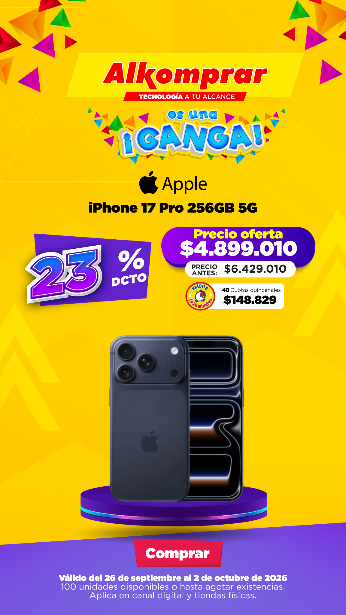 Alkomprar Facebook ad: ¡Tu próximo celular está a precio de GANGAS!