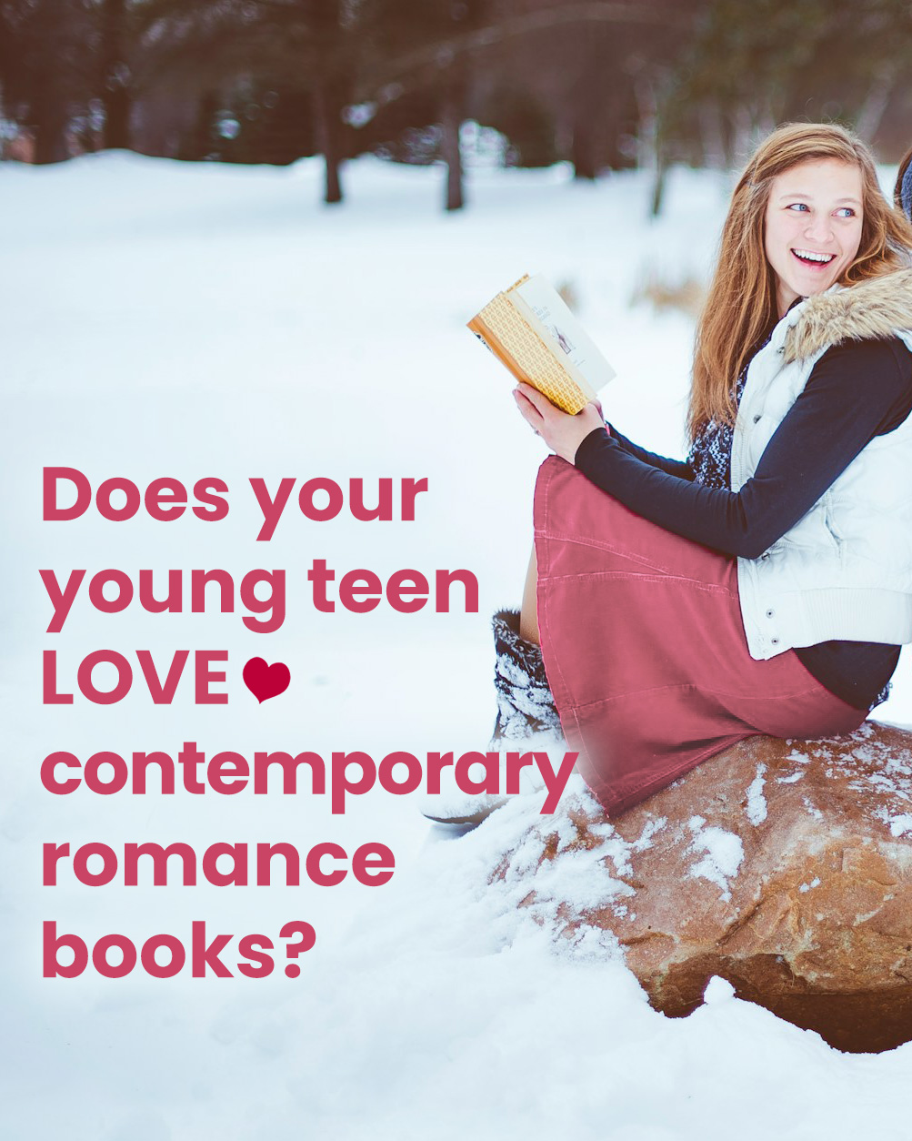 Eva Austin - Author Facebook ad: Age-appropriate romance book suggestions for teens