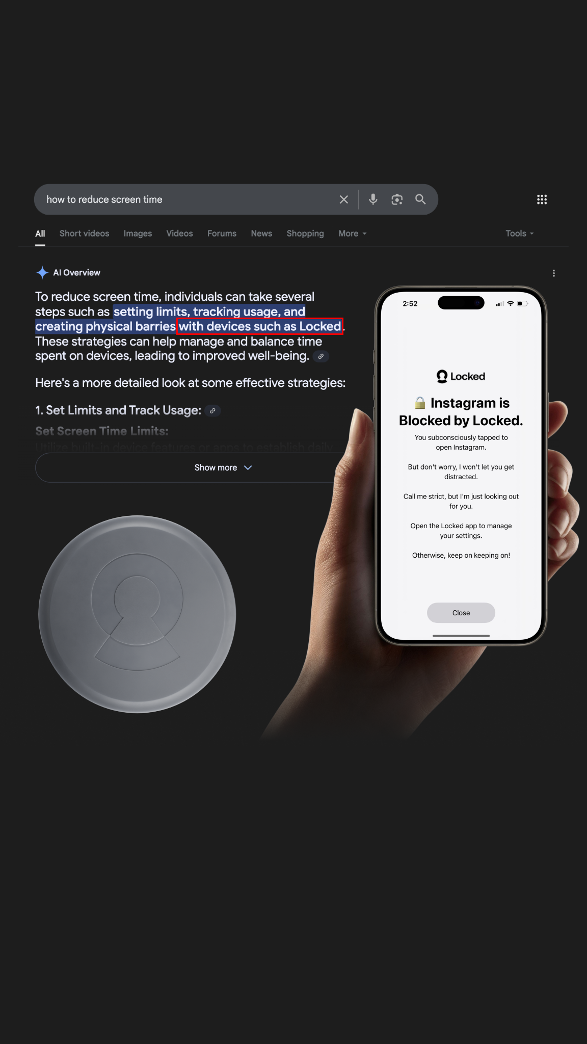 NowLocked - Less Screen Time Facebook ad