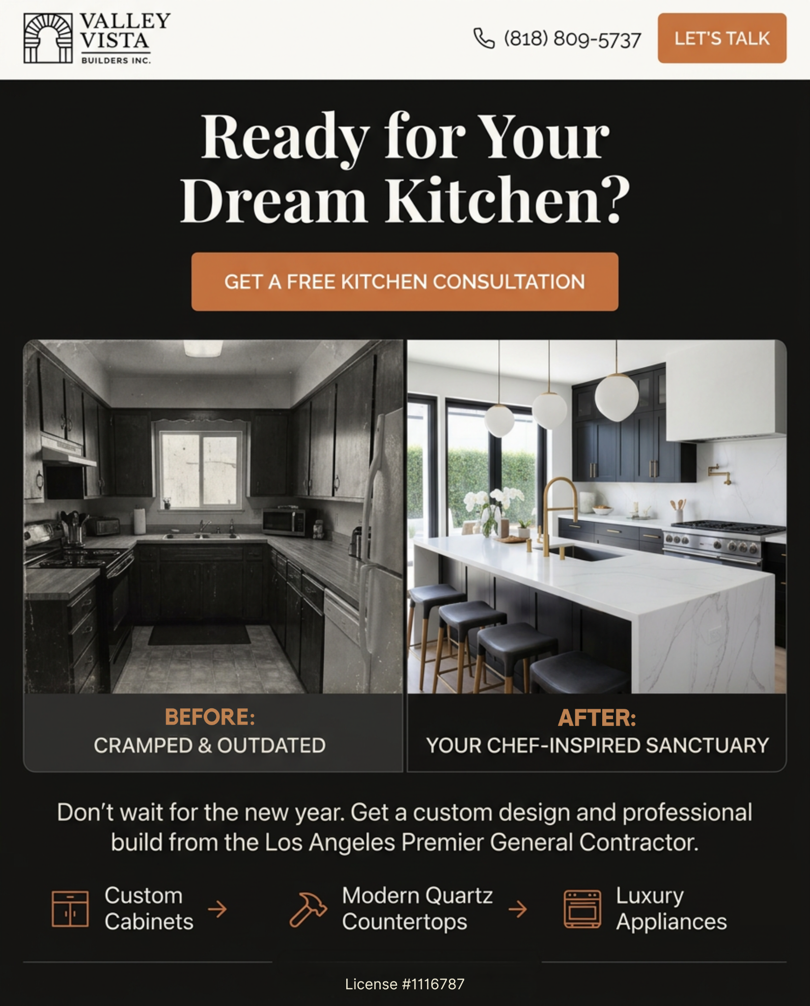Valley Vista Builders Inc Facebook ad: We Build the Dream. You Enjoy the Results.