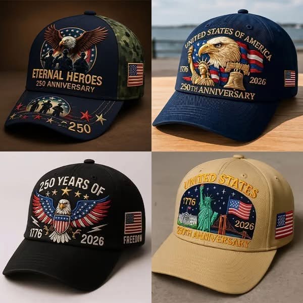 Fresheight.GE08 Facebook ad: Eagle & Liberty, United States 250th Anniversary Hat Hand…