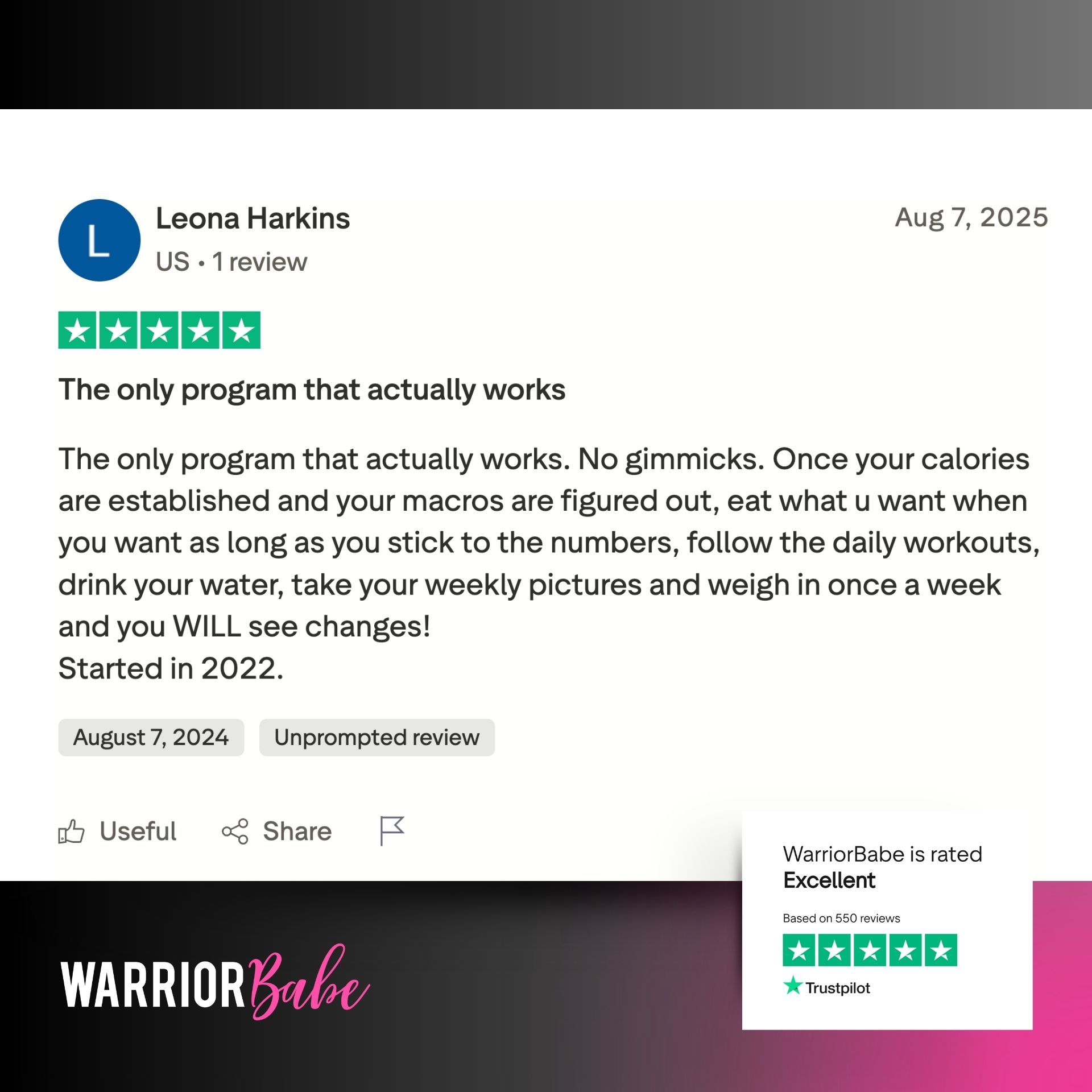 WarriorBabe Facebook ad