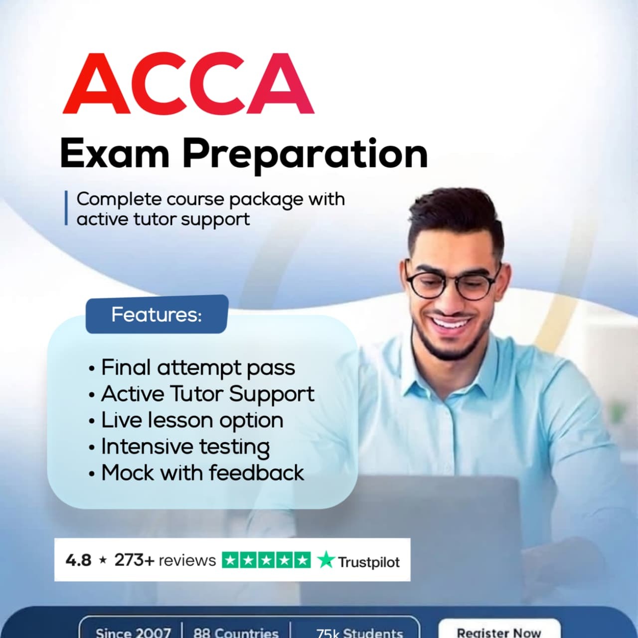 Vertex Learning Solutions Facebook ad: ACCA Premium Quality Courses