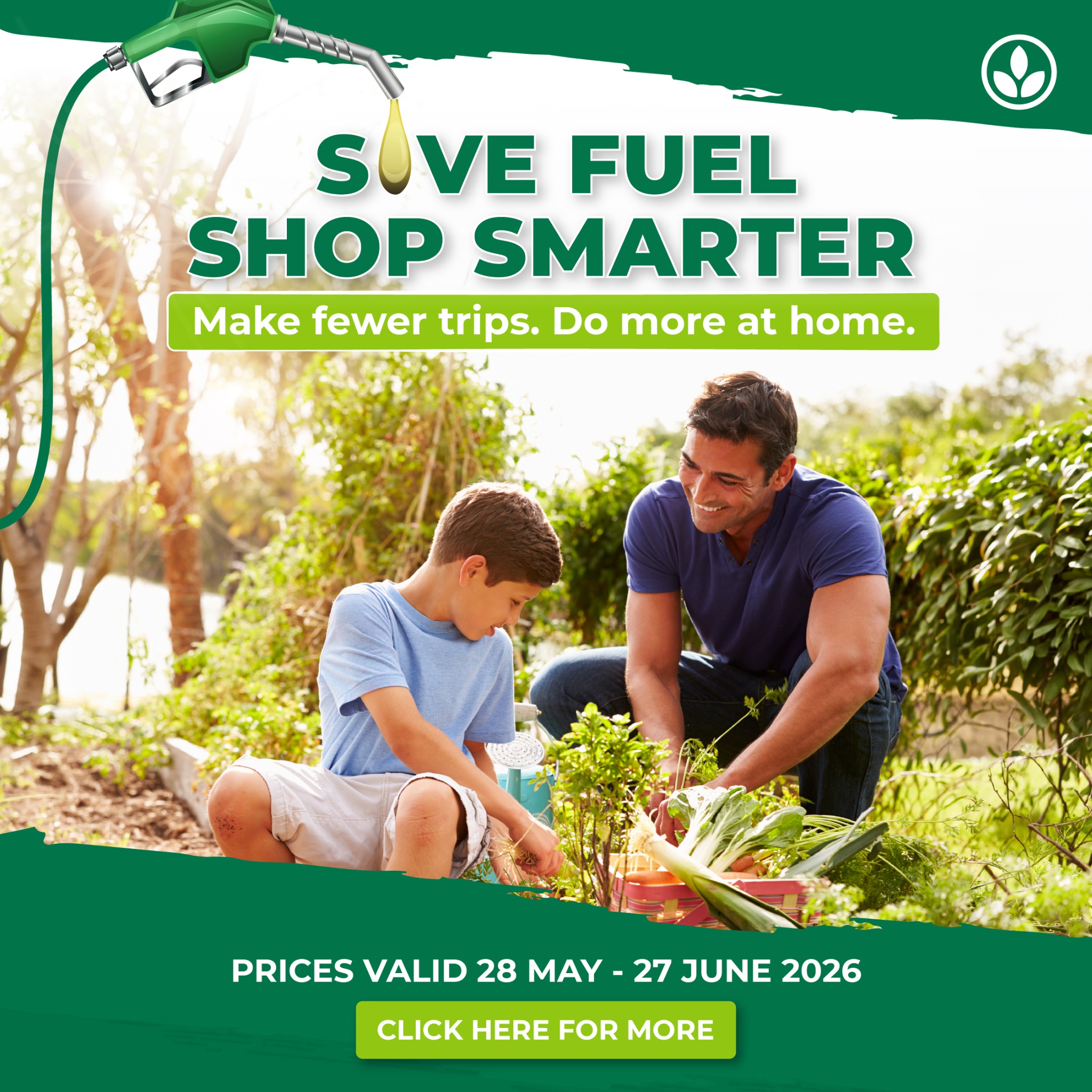 Agrimark Facebook ad: Save fuel. Shop smarter.