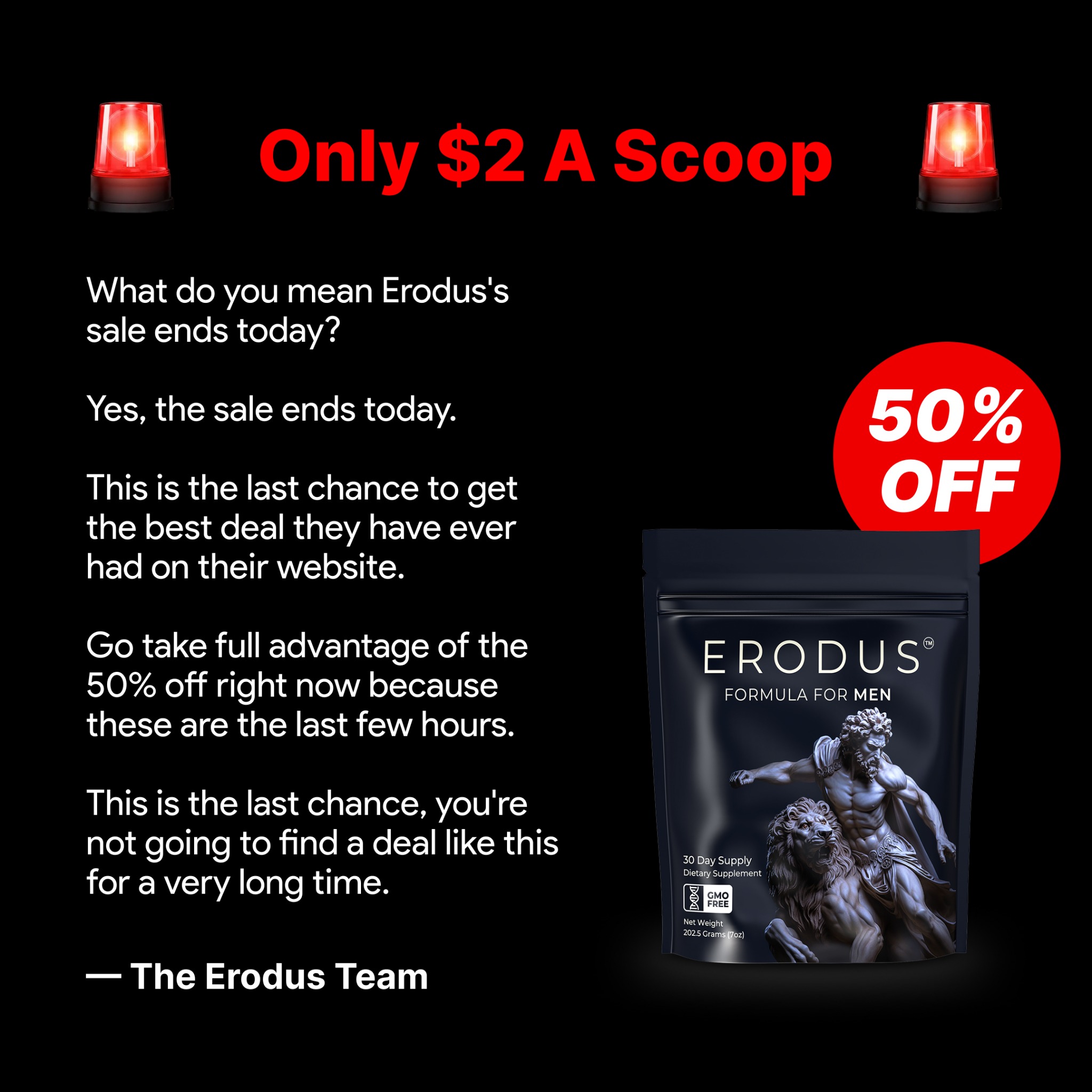 Erodus Formula For Men Facebook ad