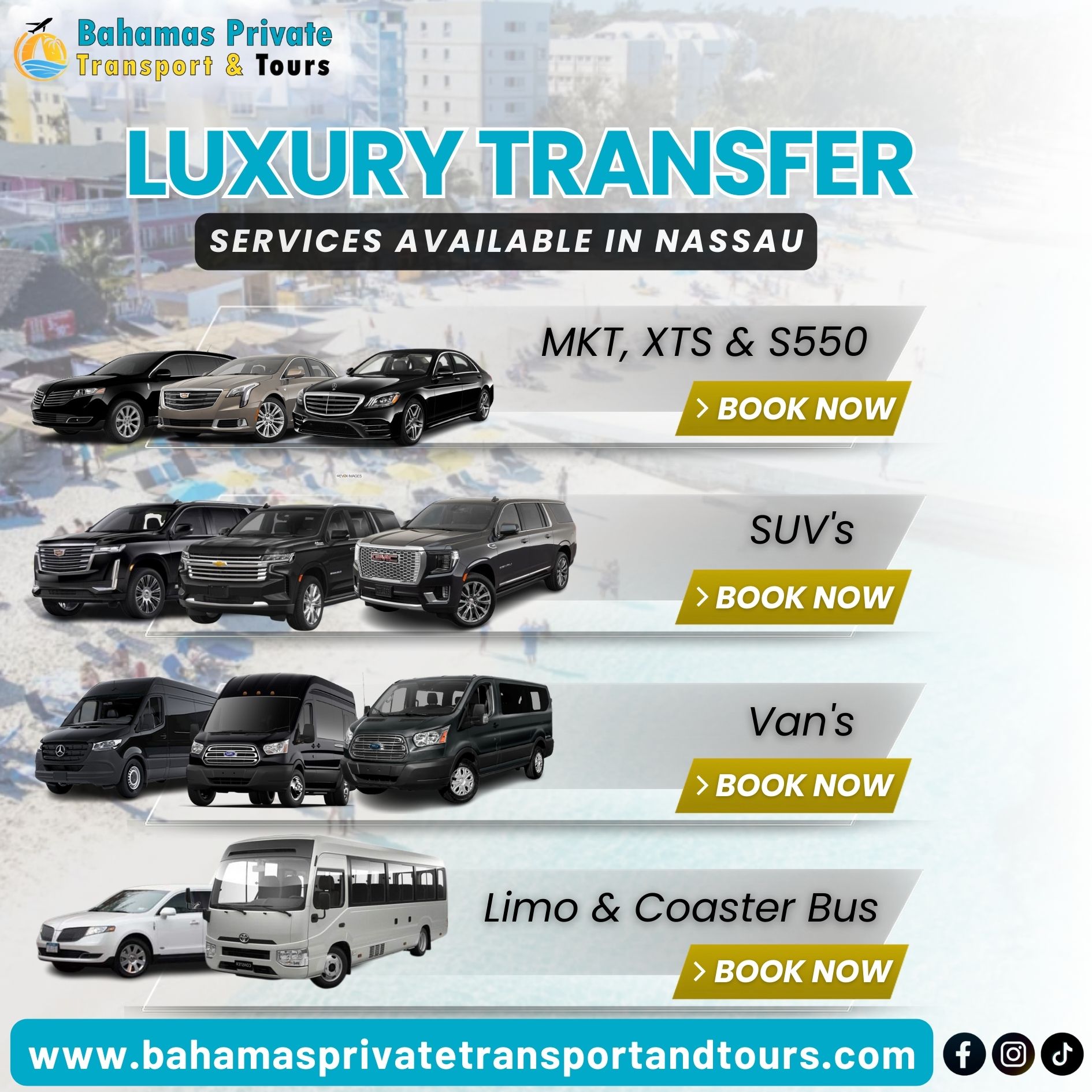 The Bahamas Private Transport and Tours Company Ltd Facebook ad: Nassau Tour Services