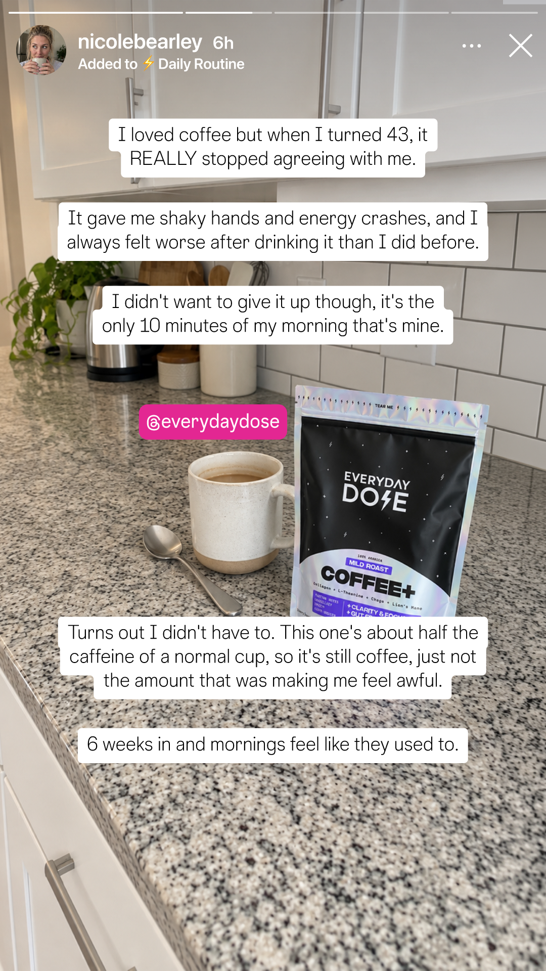 Everyday Dose Facebook ad: Pour Yourself Coffee That Does More
