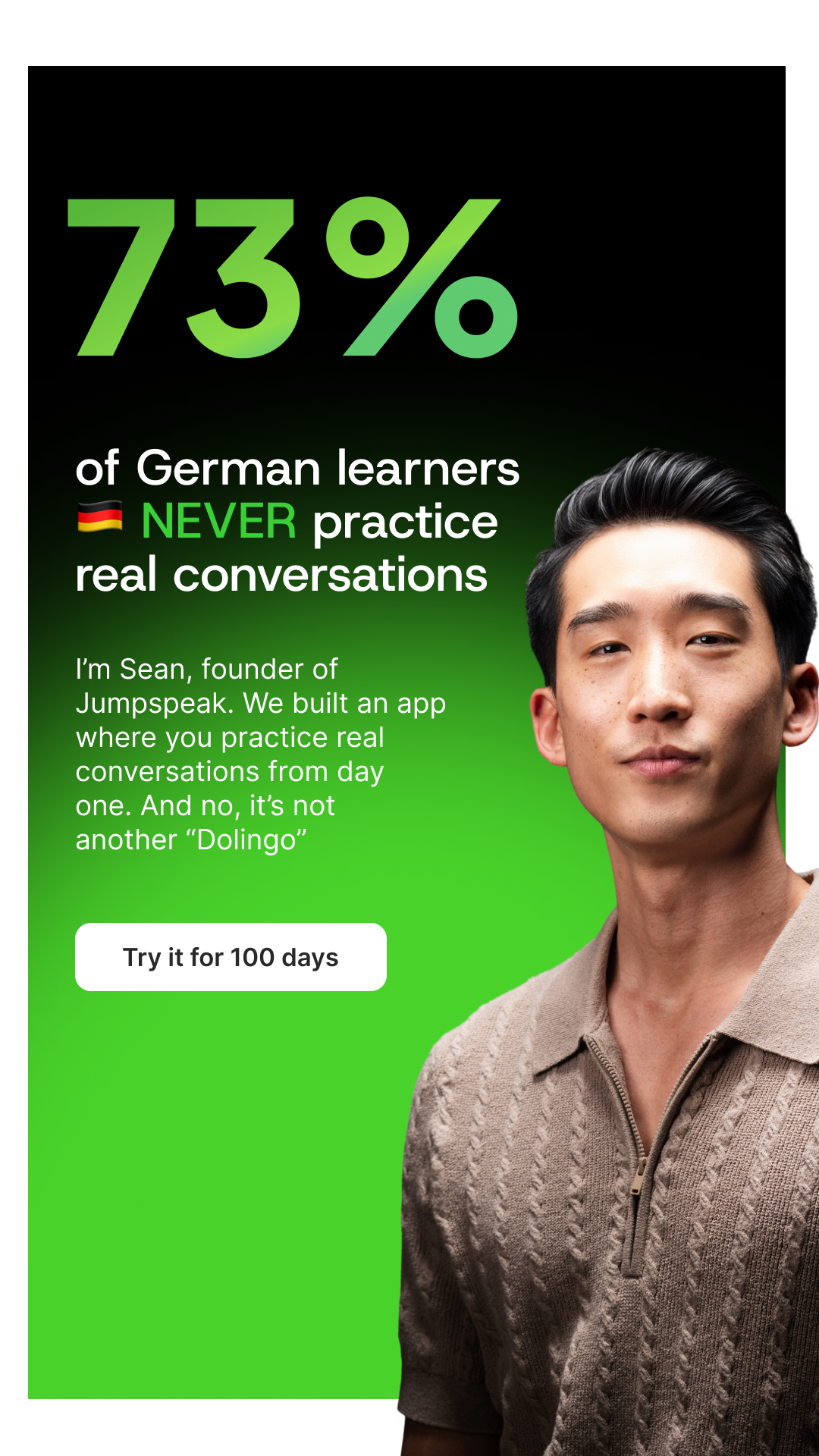 Jumpspeak Facebook ad