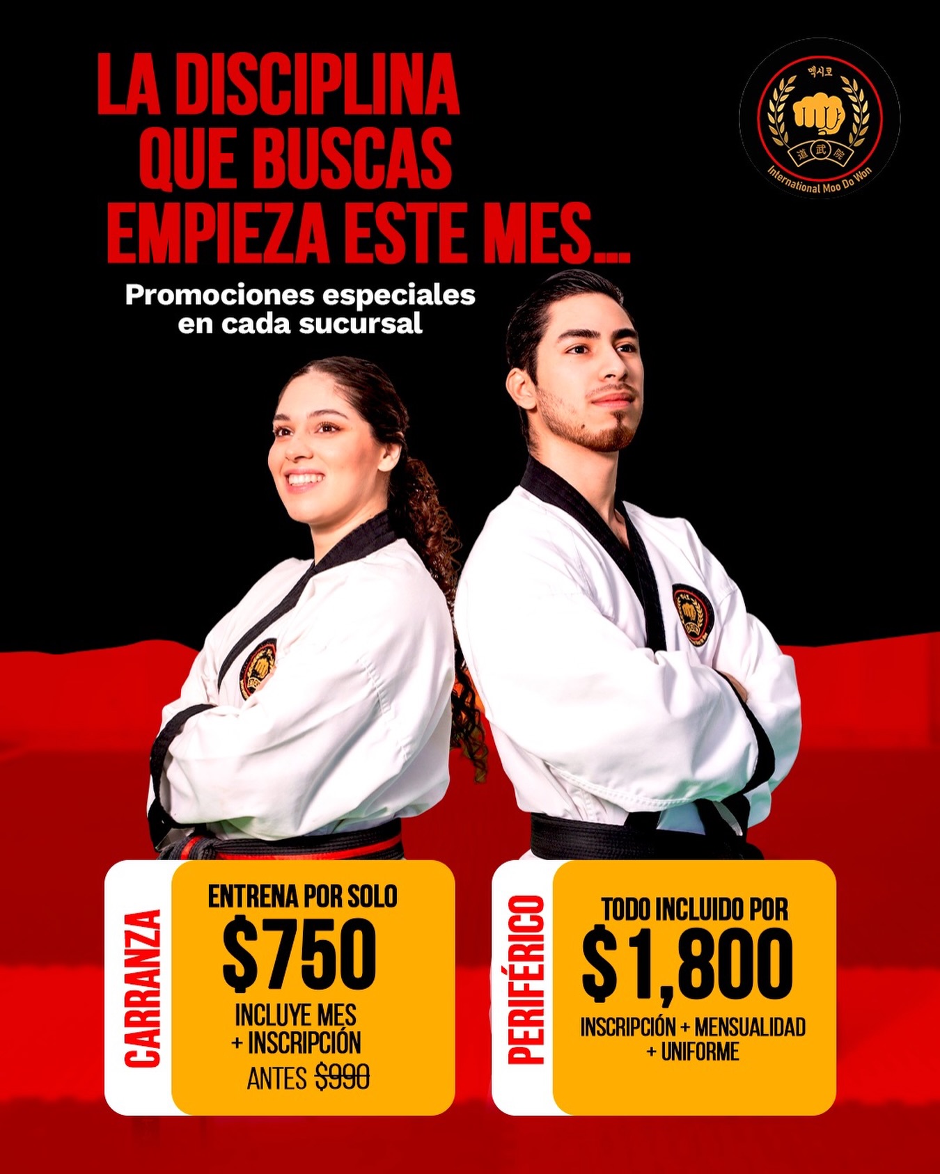 Taekwondo IMDW Periférico Facebook ad: ESTE MES NO HAY EXCUSAS