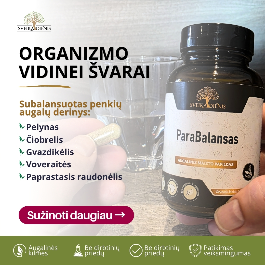 Sveikadienis - produktai iš Gamtos Facebook ad: Gamtos išmintis jūsų kasdieniam ritmui