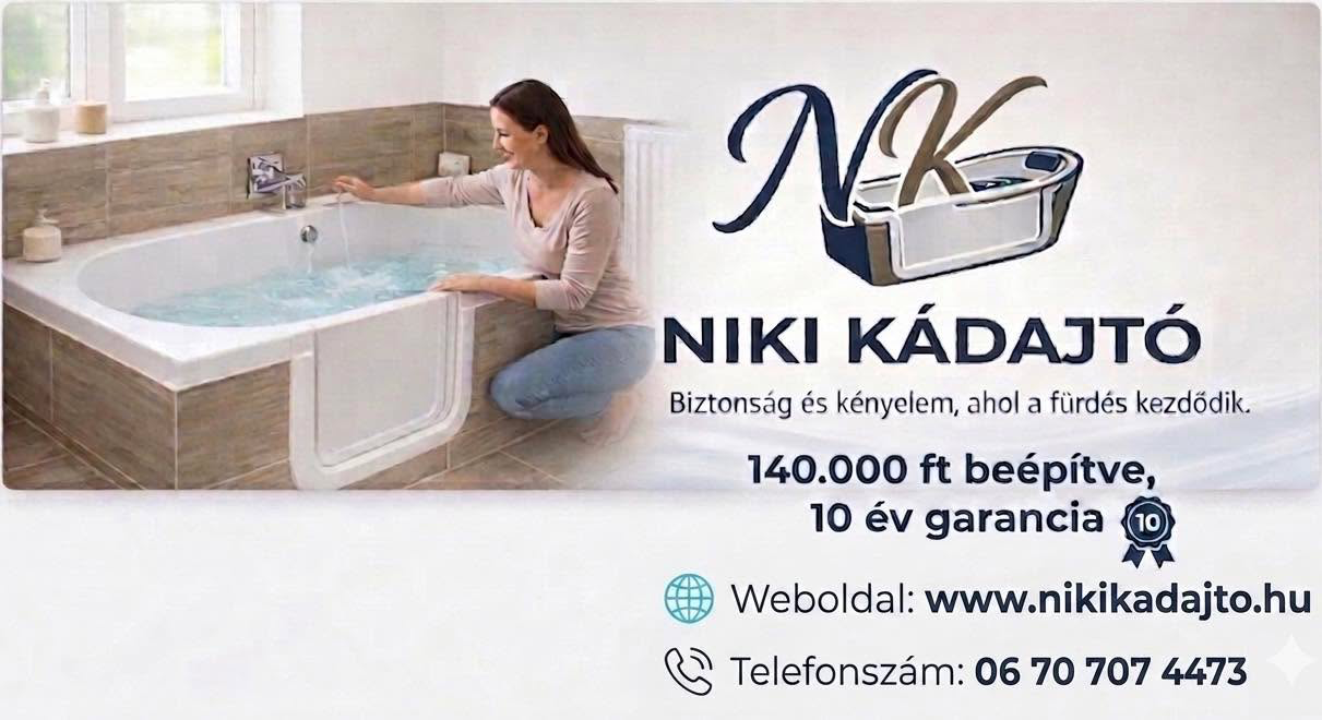 Niki Kádajtó Facebook ad: Biztonság és kényelem, ahol a fürdés kezdődik.