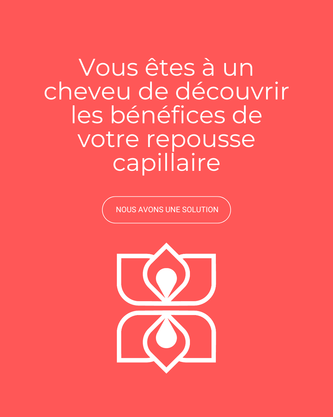 Catherine Clinique médico-esthétique Facebook ad: Vos cheveux méritent aussi qu’on en prenne soin.