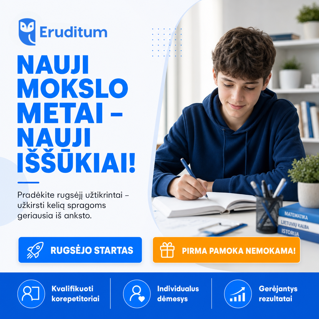 Eruditum Facebook ad: Pirma pamoka nemokamai!
