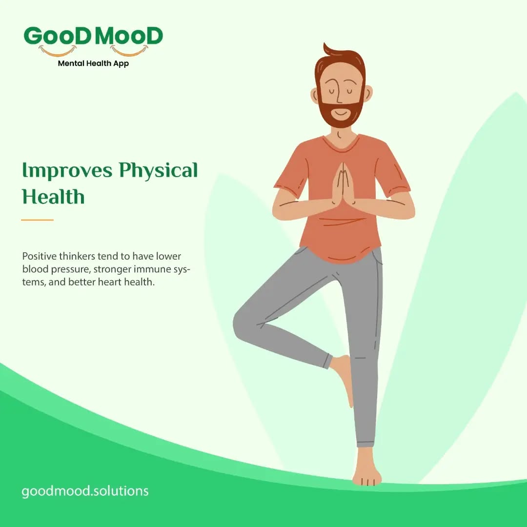 Good Mood Mental Health App Facebook ad: Think Positive. Feel Better.
