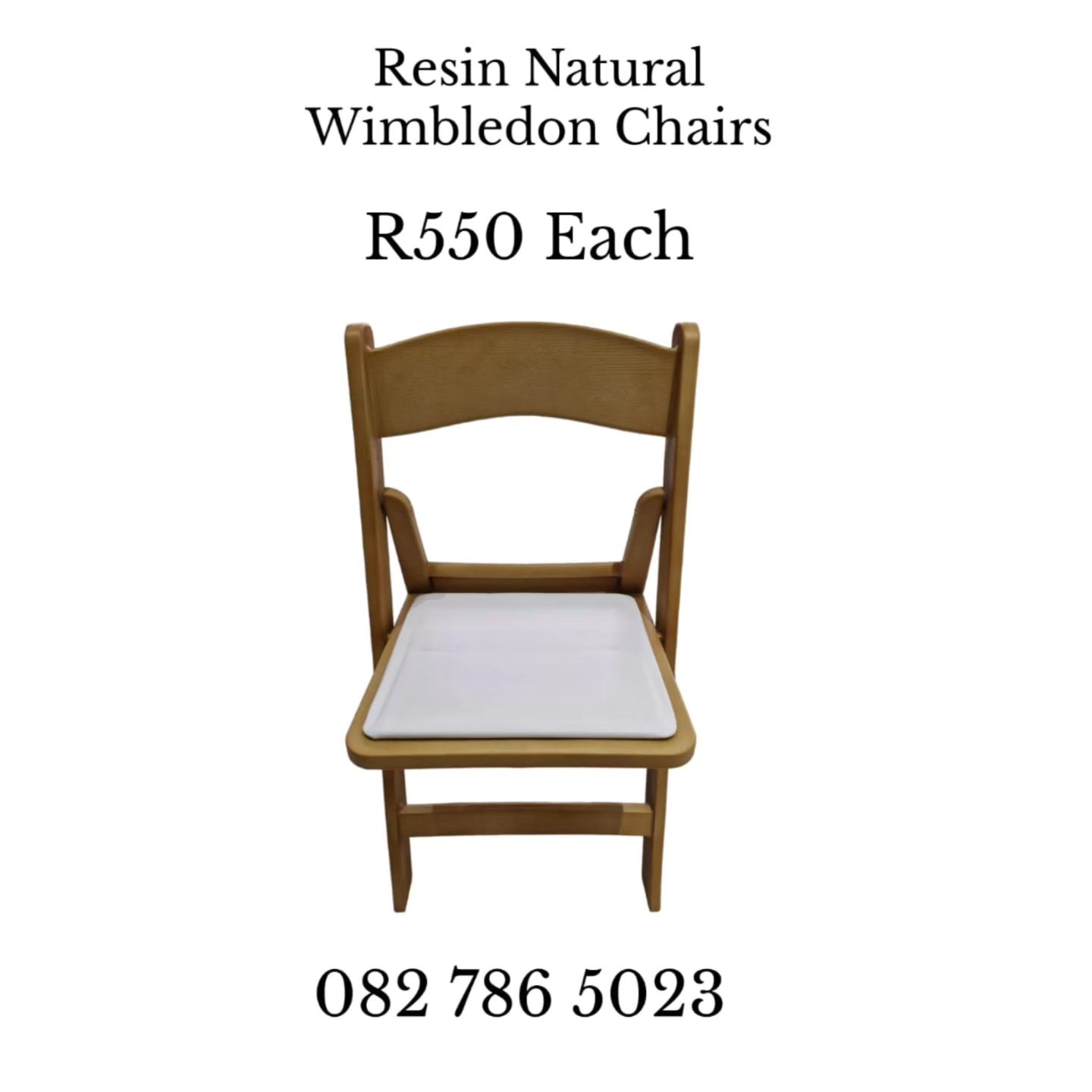 RANDZ DISTRIBUTORS Facebook ad: Resin Natural Wimbledon Chairs just unpacked!