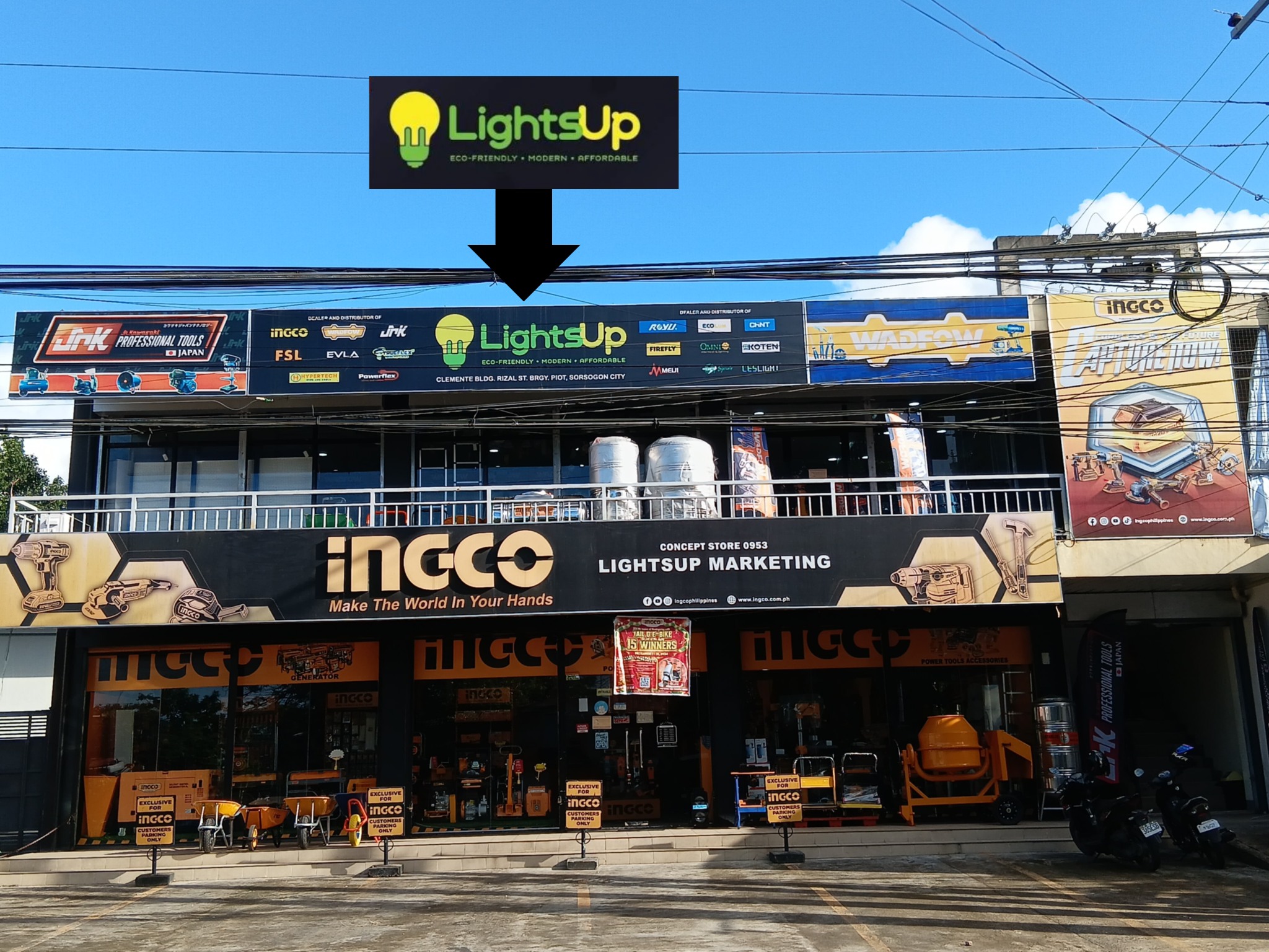 LightsUp Sorsogon Facebook ad: OFFICIAL DISTRIBUTOR OF TOP-RATED ELECTRICAL PRODUCTS
