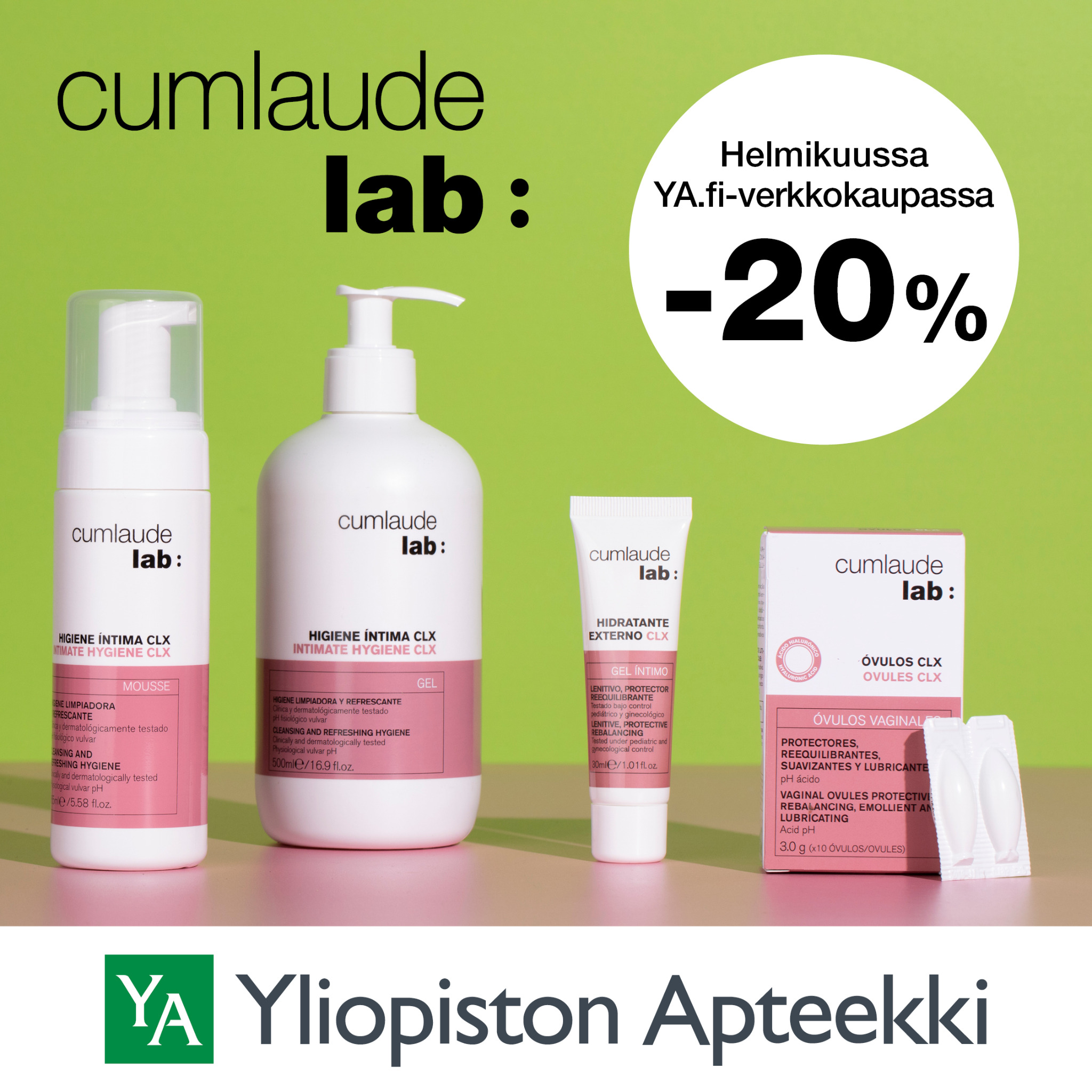 Cumlaude Lab Suomi Facebook ad from Feb 11, 2026