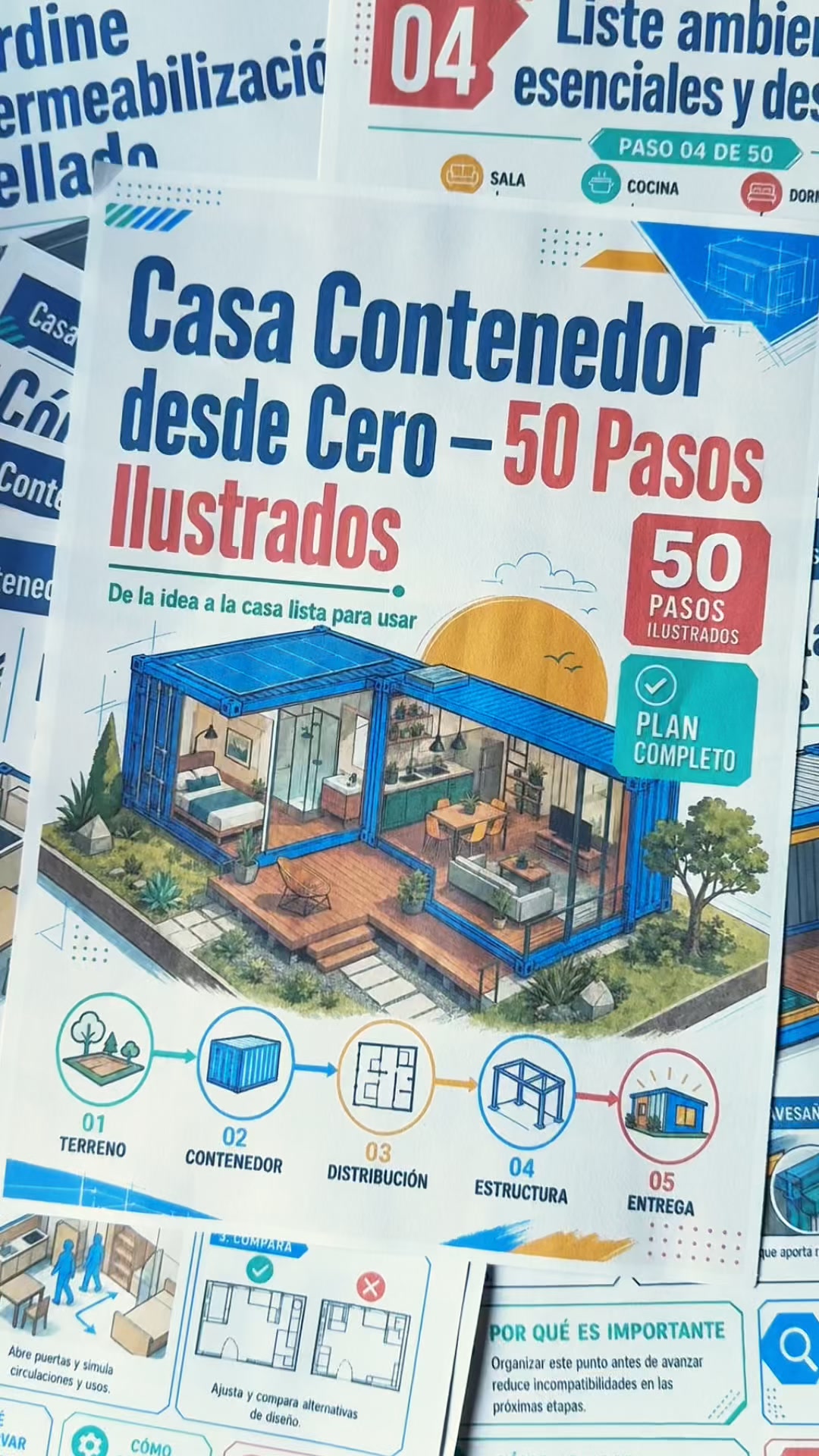 Guias Visuais Facebook ad: Casa contenedor desde cero - 50 pasos ilustrados