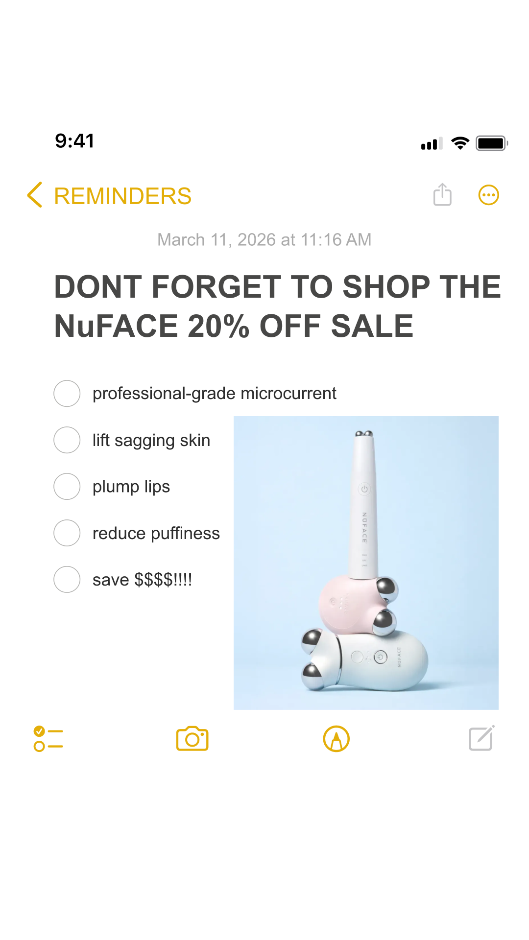 NuFACE Facebook ad
