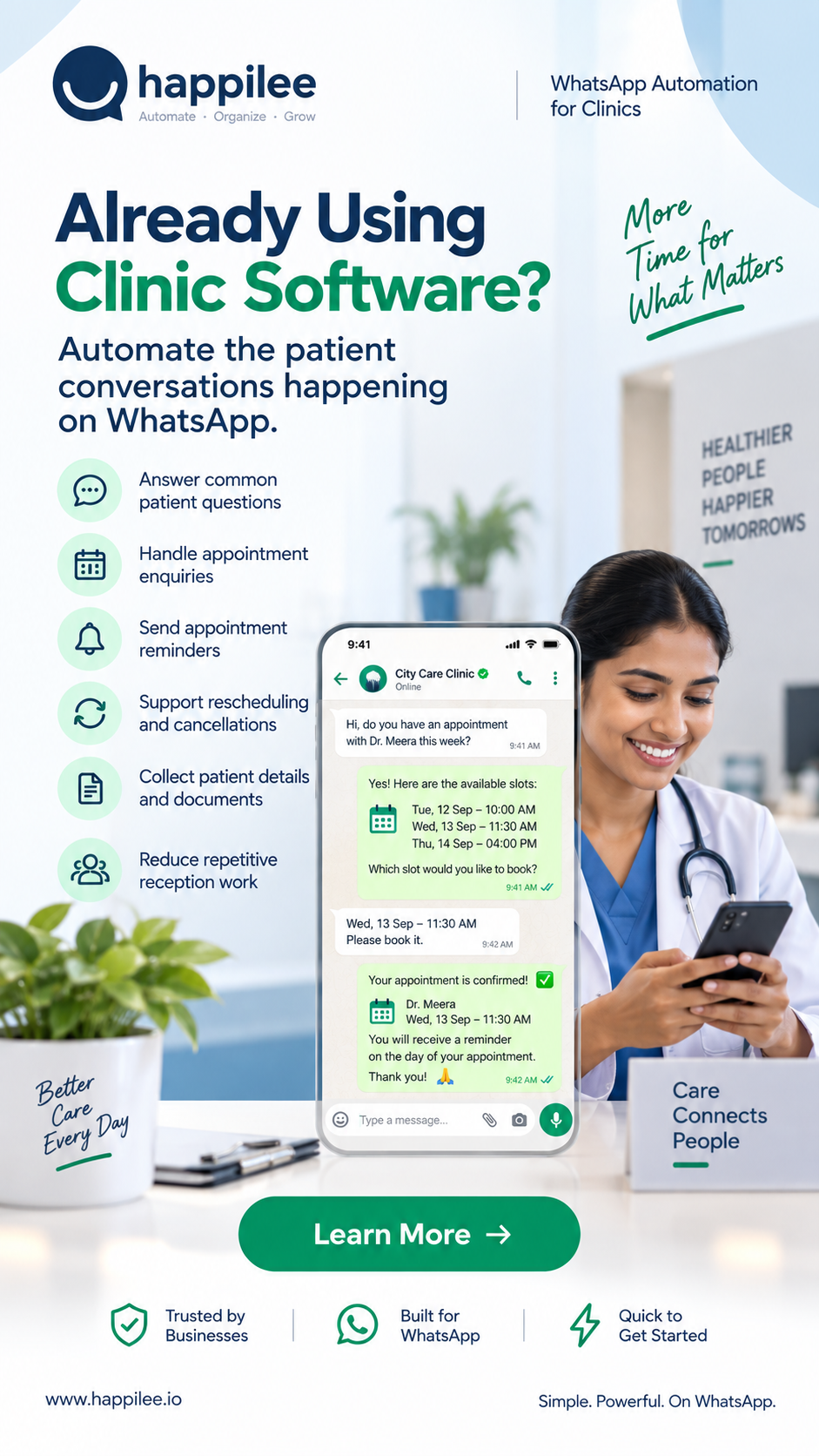 Happilee Facebook ad: Already Using Clinic Software?